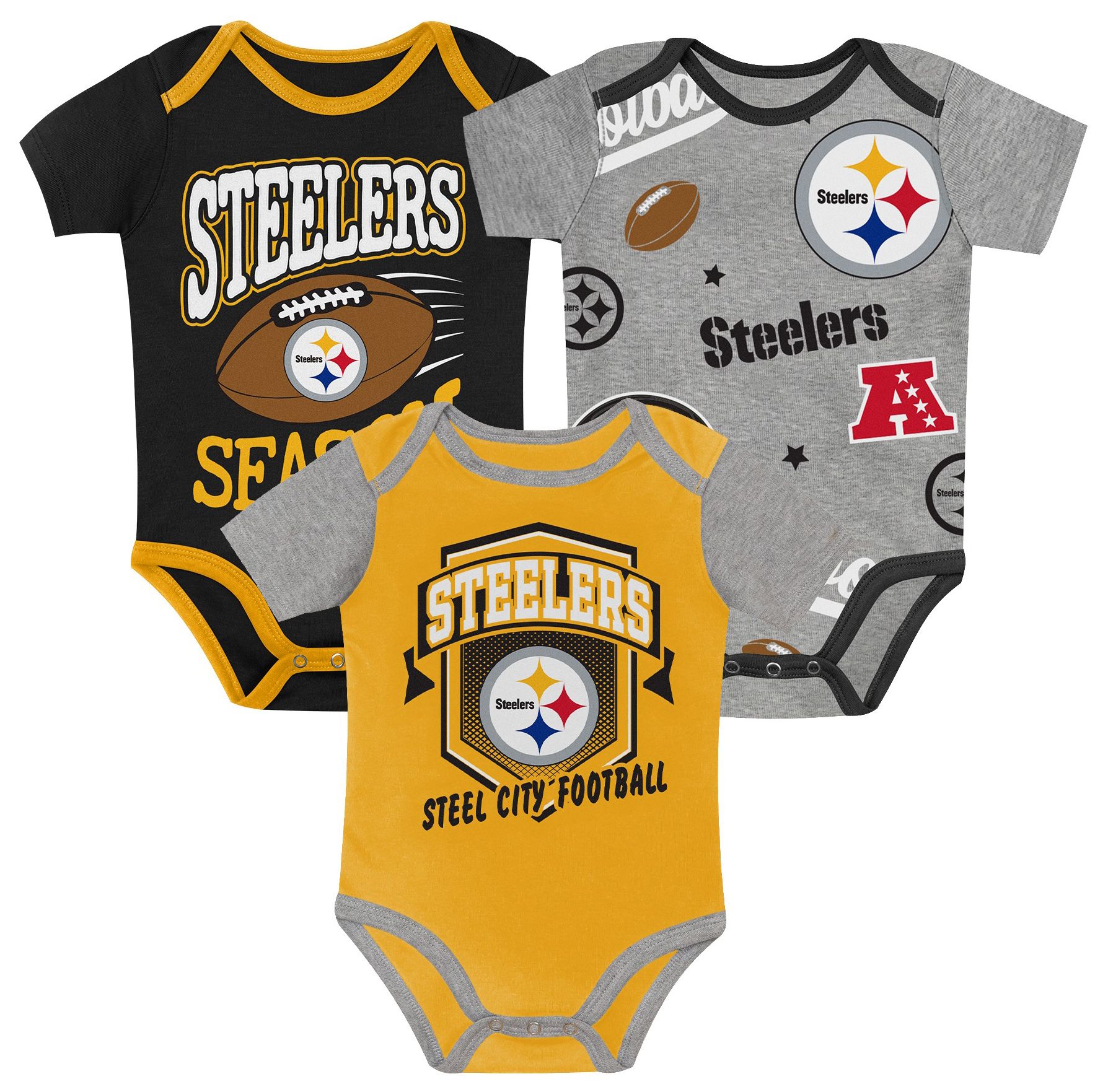 NFL Team Apparel Infant Pittsburgh Steelers Black Creeper