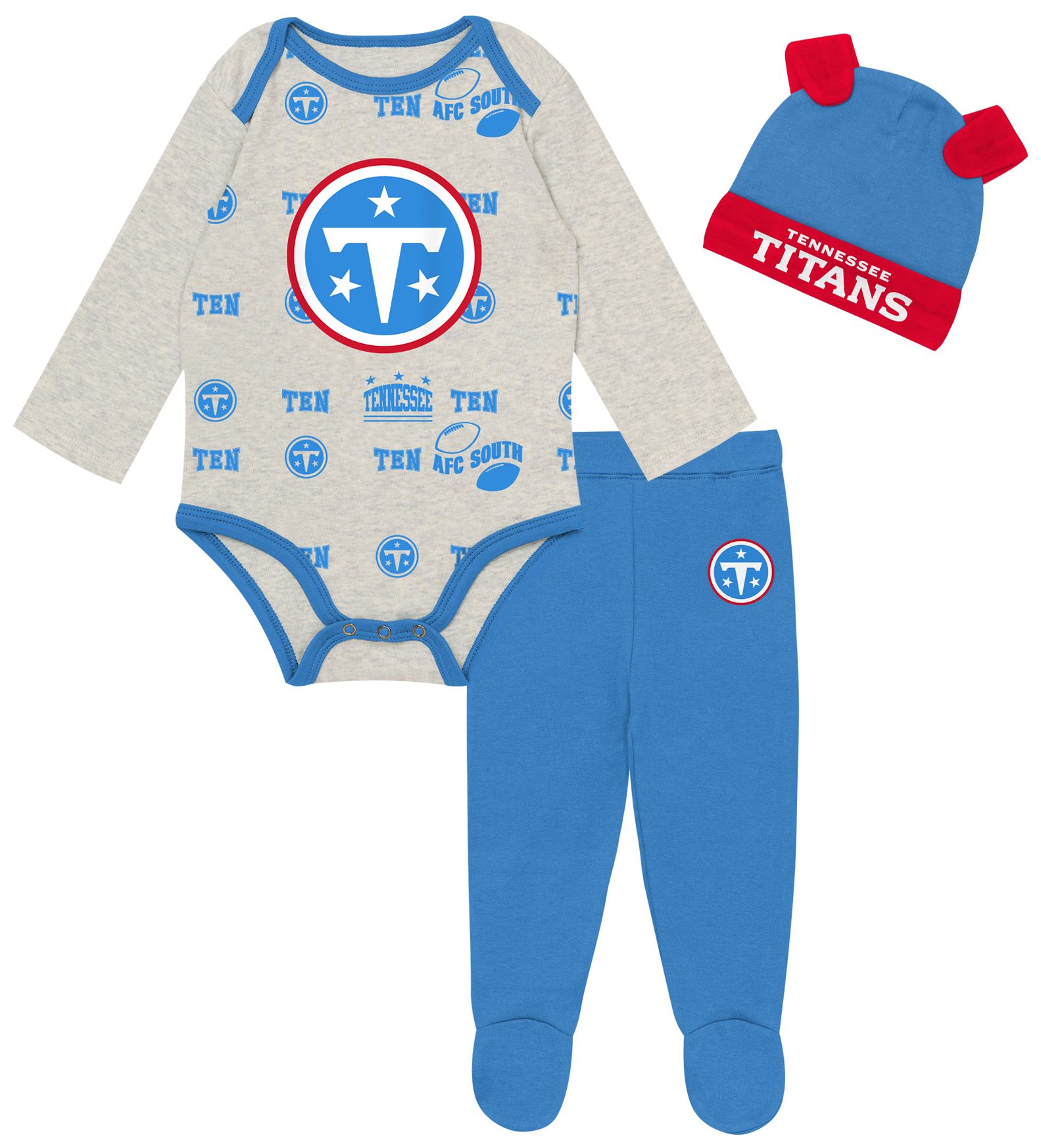 NFL Team Apparel Infant Tennessee Titans Huddle 3-Piece Set