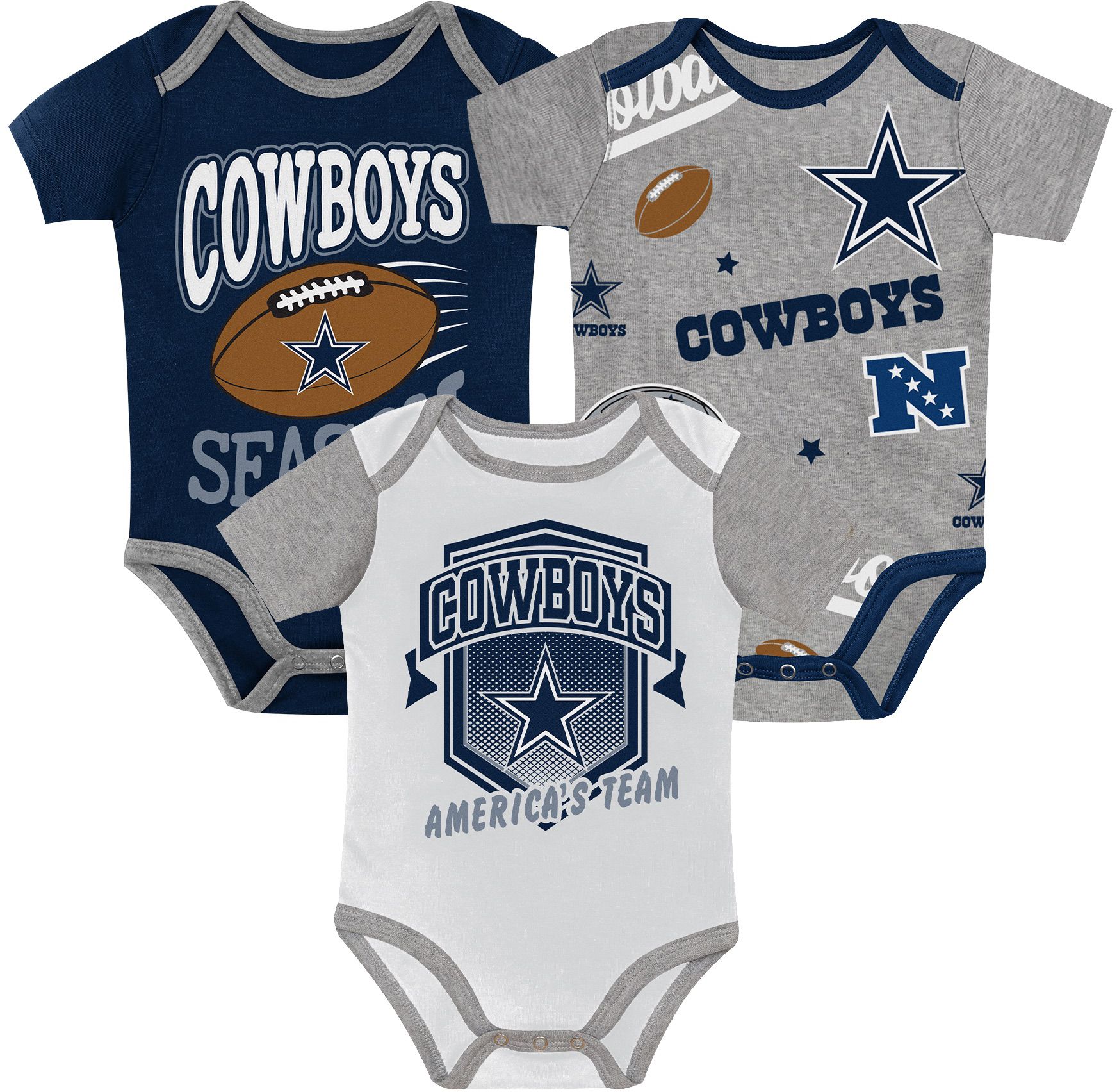 NFL Team Apparel Infant Dallas Cowboys 3-Piece Creeper Set
