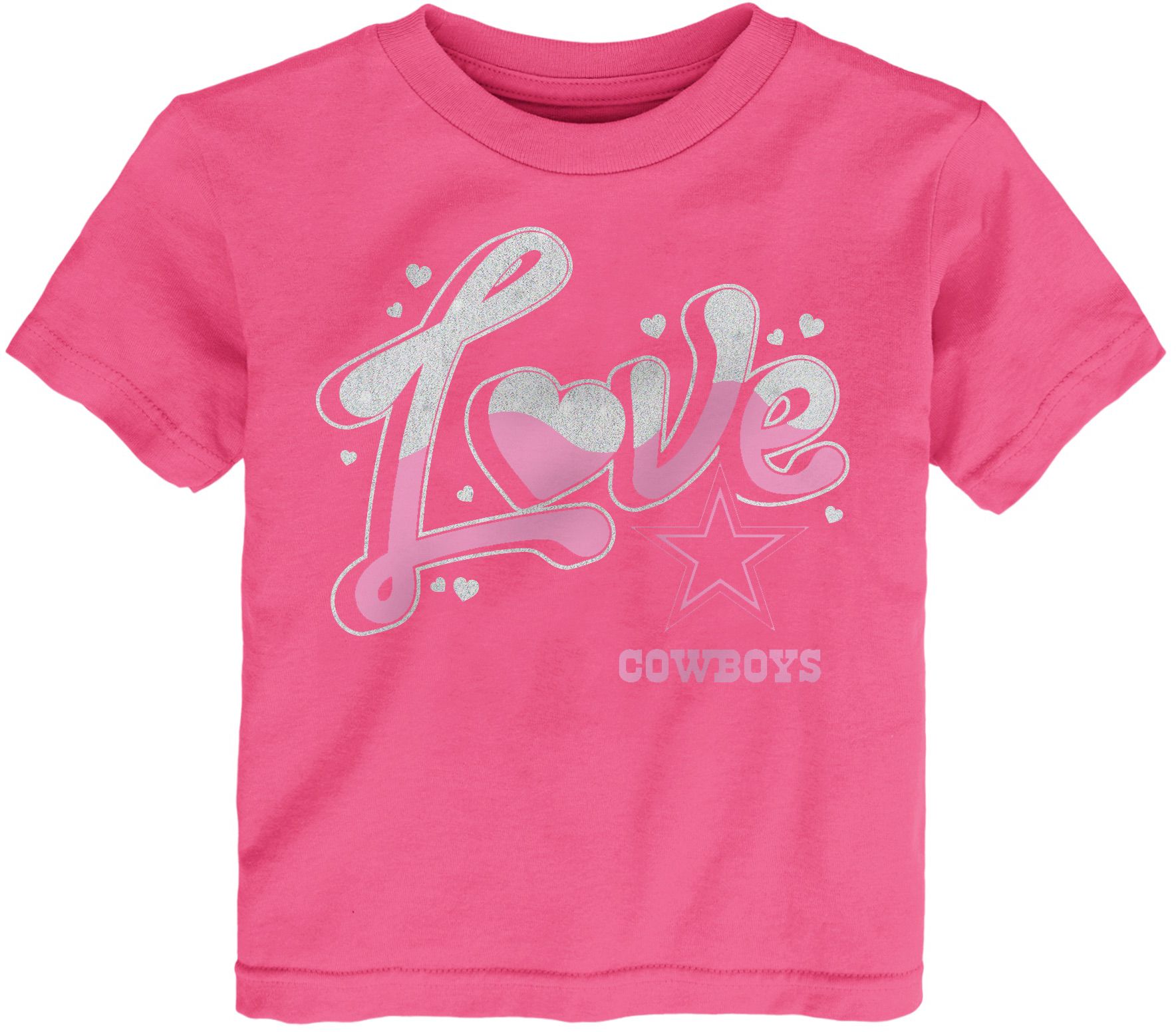 NFL Team Apparel Toddler Dallas Cowboys Pink Team Quilt T-Shirt
