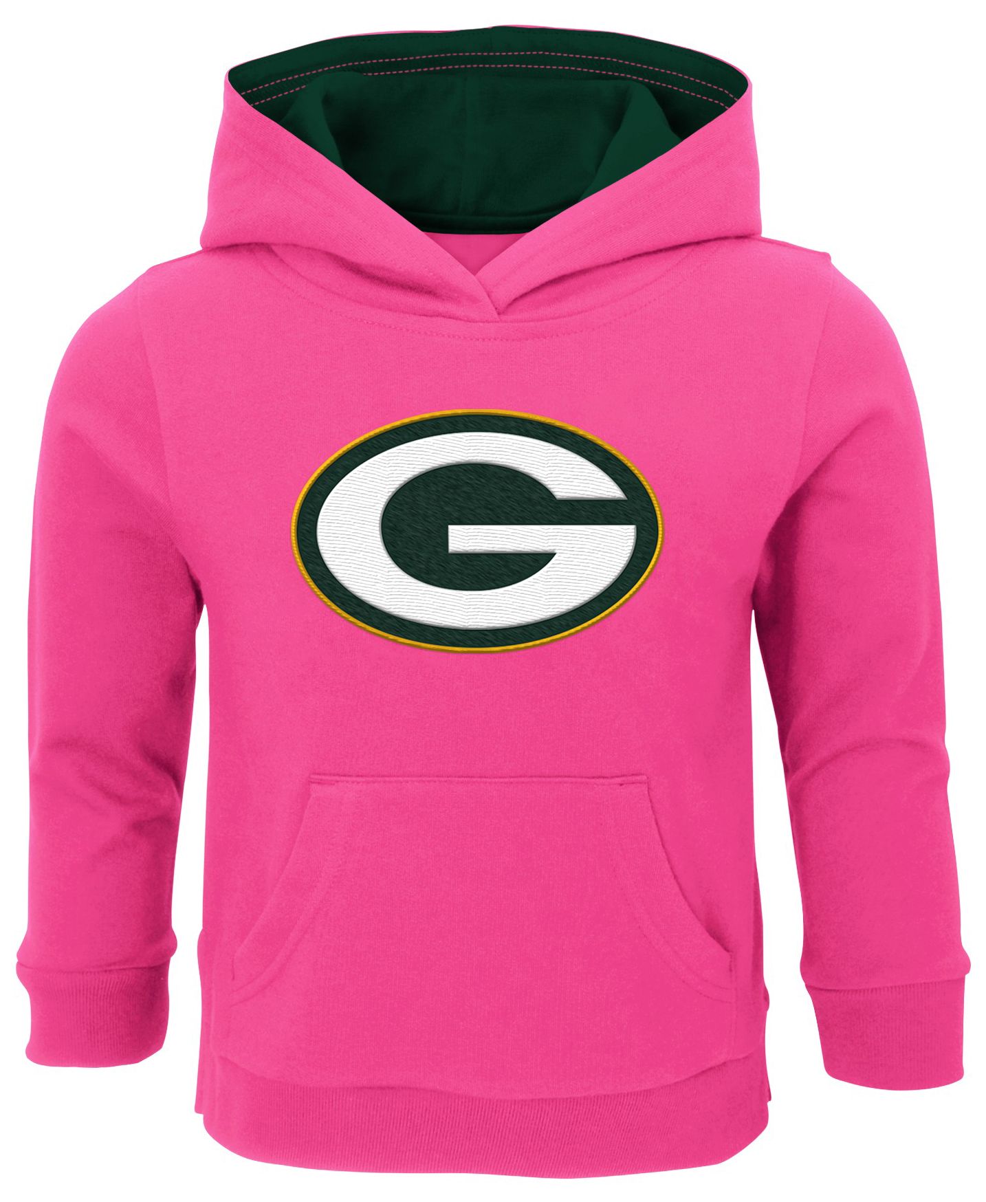NFL Team Apparel Toddler Green Bay Packers Dark Pink Prime Hoodie