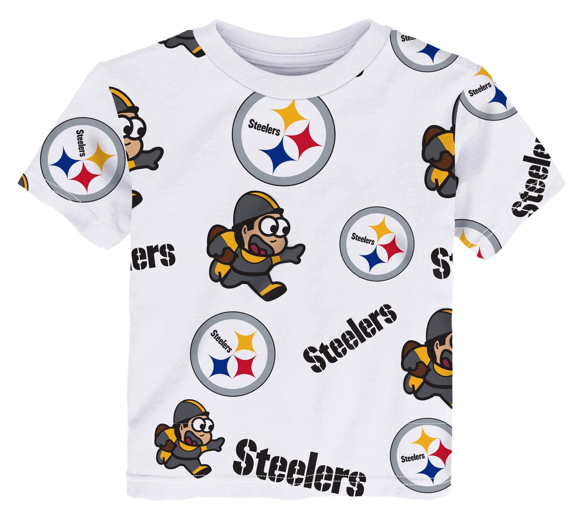 NFL Team Apparel Toddler Pittsburgh Steelers White T-Shirt