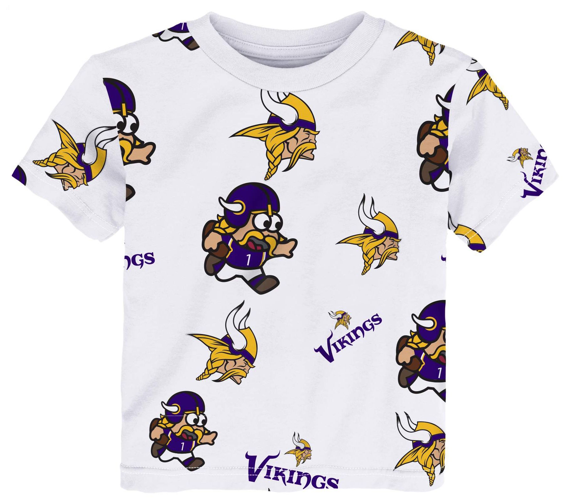 NFL Team Apparel Toddler Minnesota Vikings White Mascot T-Shirt