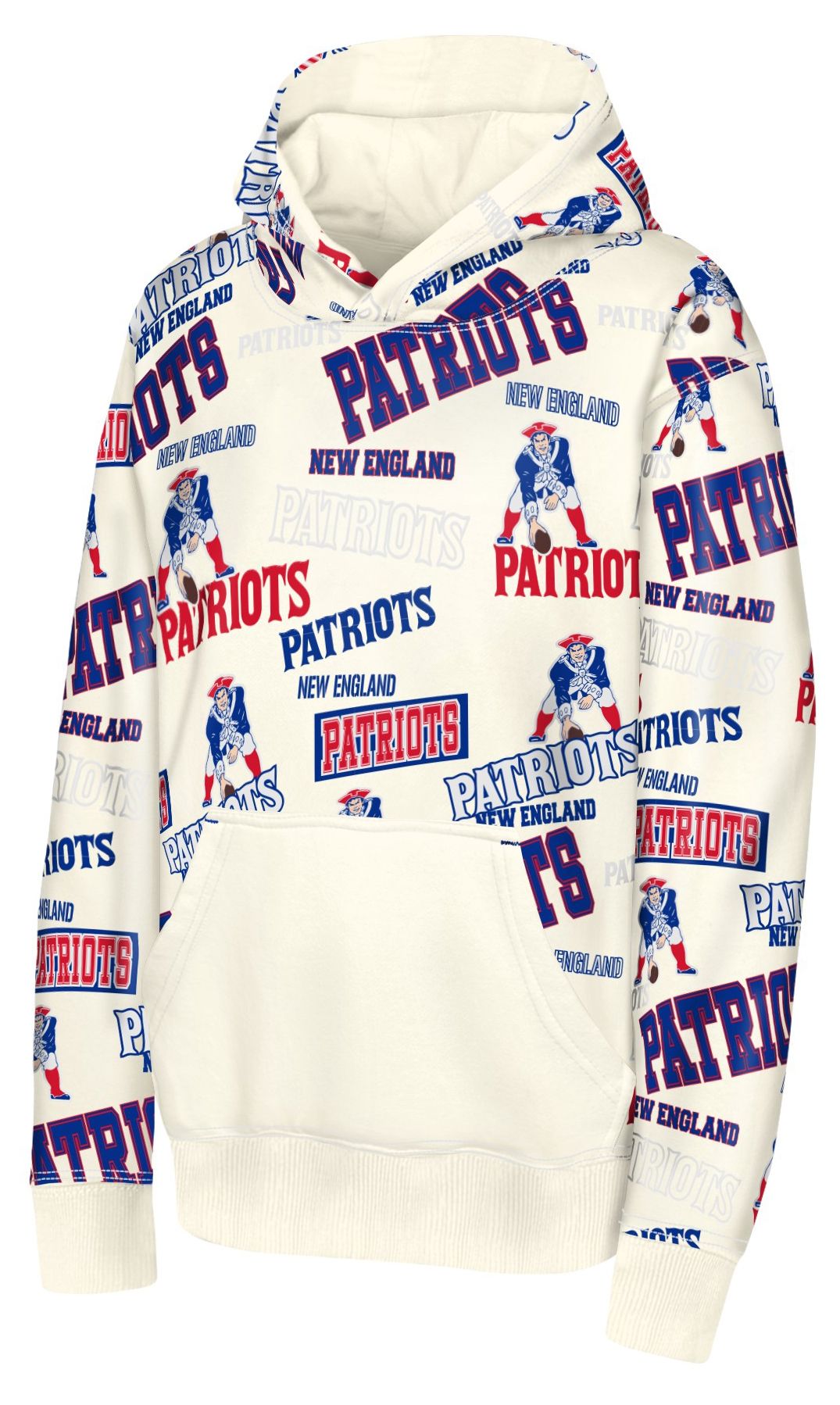 NFL Team Apparel Youth New England Patriots Shake and Bake Retro Hoodie