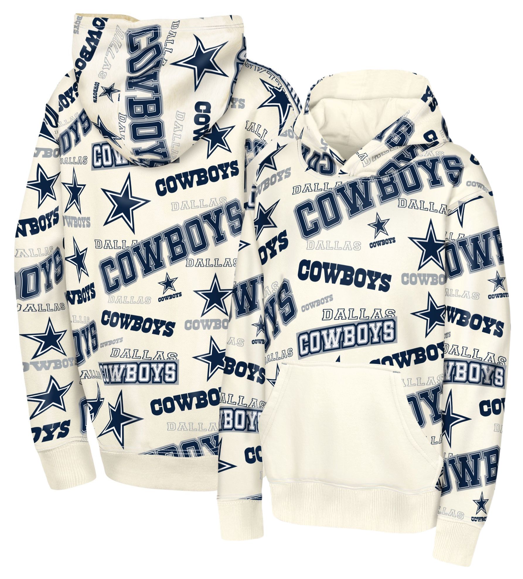 NFL Team Apparel Youth Dallas Cowboys Natural Shake &amp; Bake Hoodie