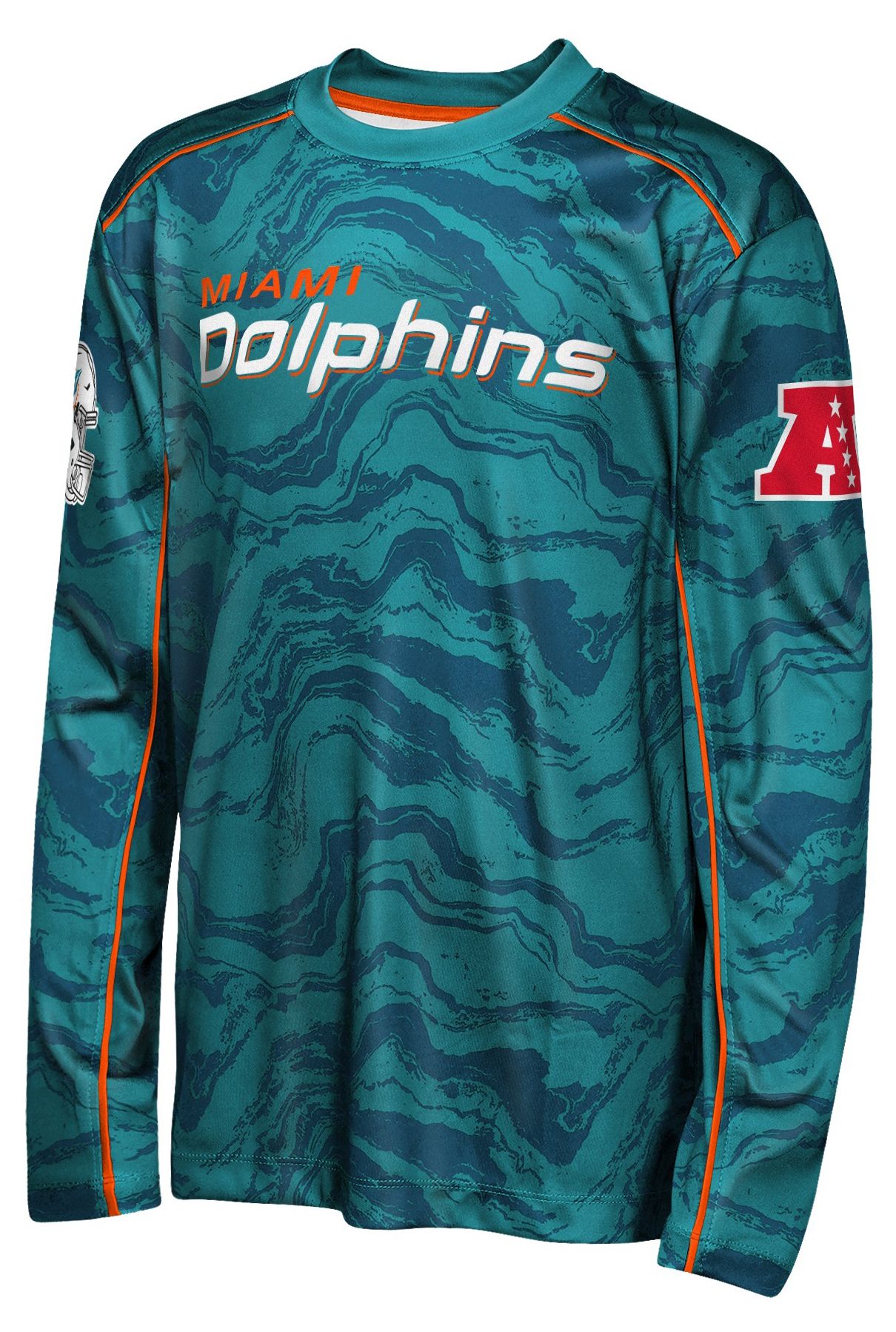 NFL Team Apparel Youth Miami Dolphins Tailgate Long Sleeve Shirt