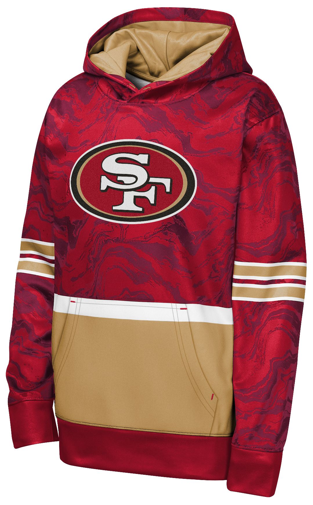 NFL Team Apparel Youth San Francisco 49ers Red Deep Ball Hoodie