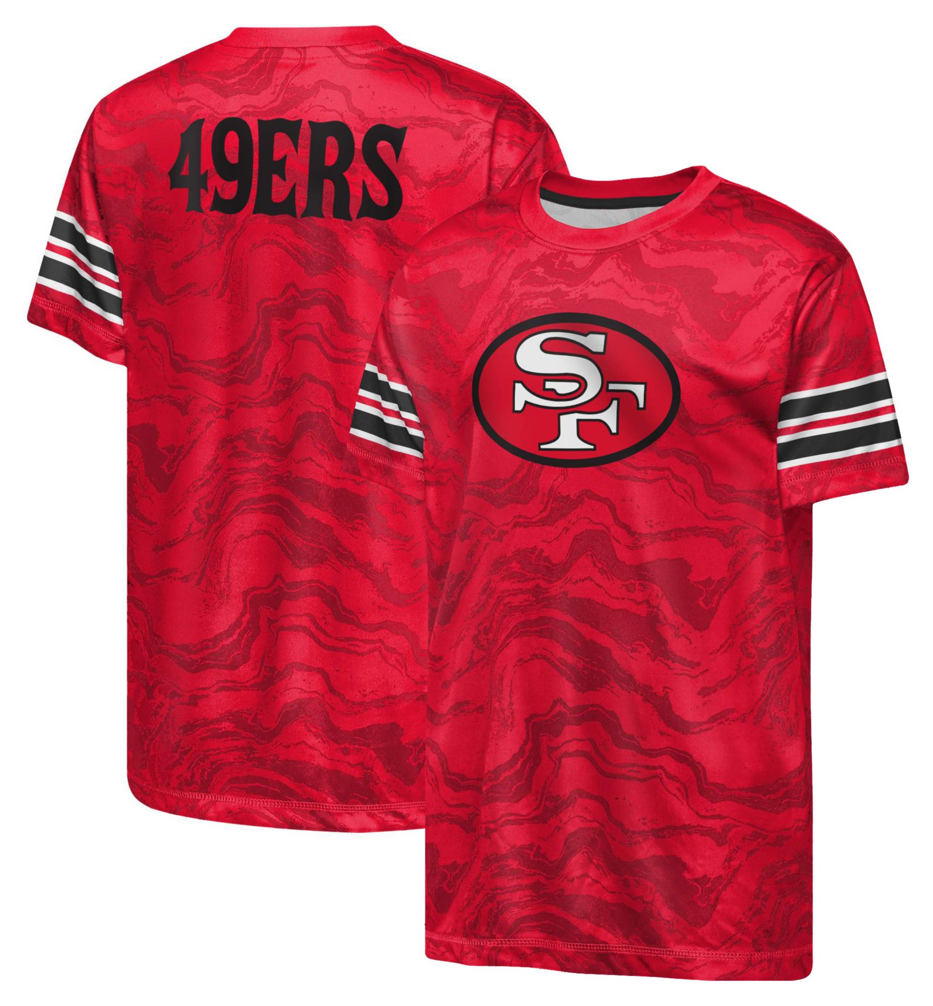 NFL Team Apparel Youth San Francisco 49ers Red Slant Route T-Shirt