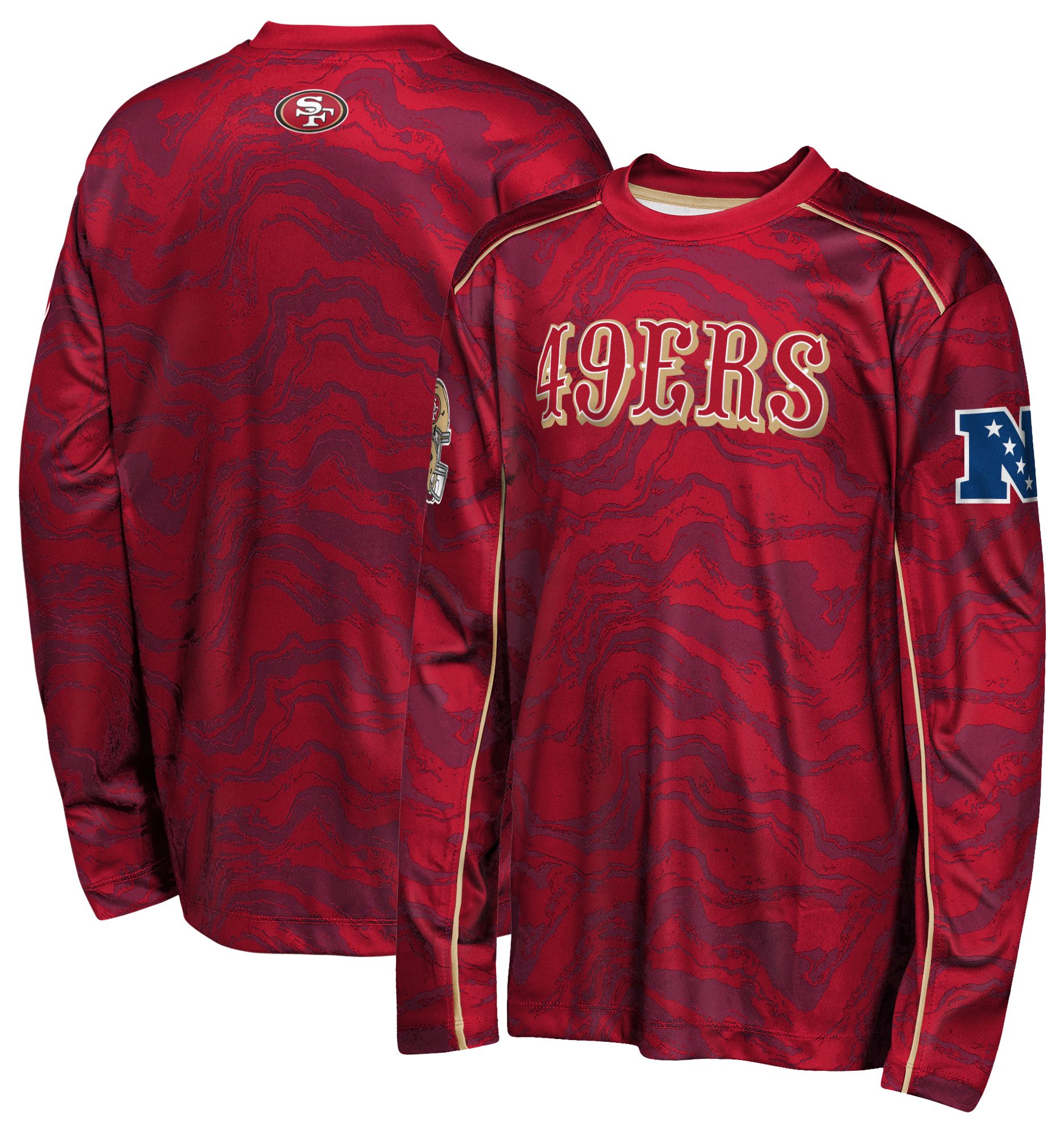 NFL Team Apparel Youth San Francisco 49ers Red Tailgate Long Sleeve Shirt