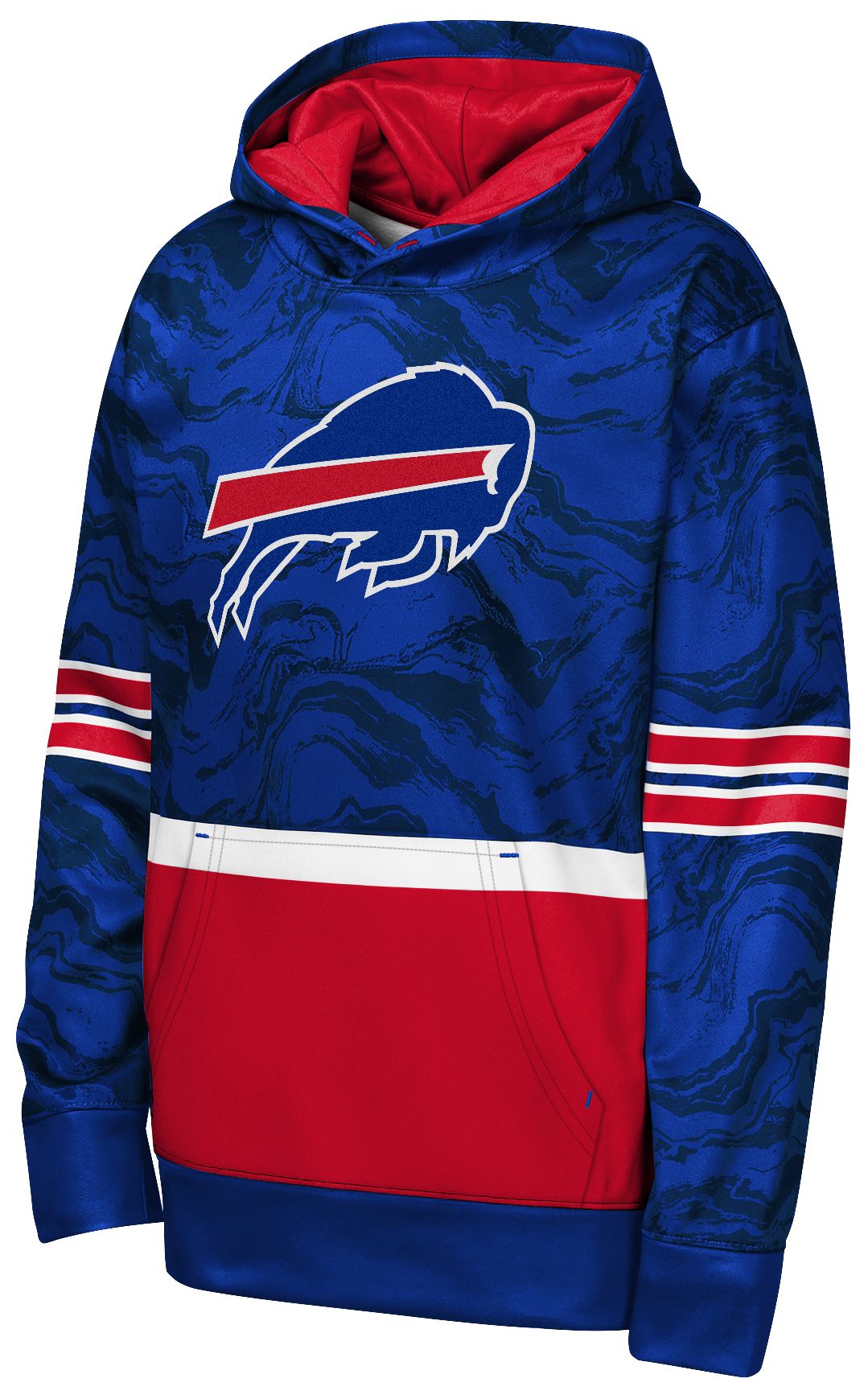 NFL Team Apparel Youth Buffalo Bills Royal Deep Ball Hoodie