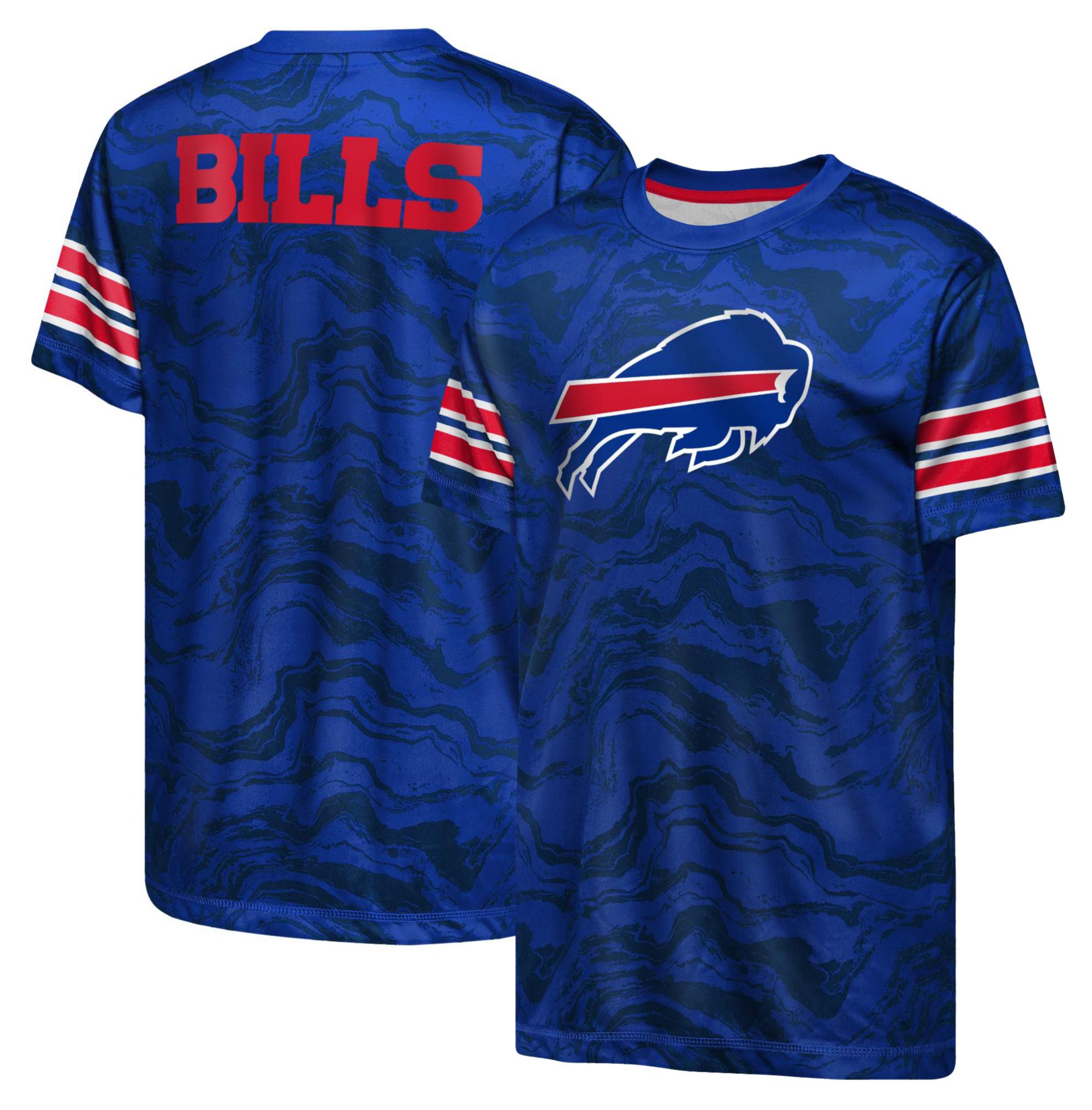 NFL Team Apparel Youth Buffalo Bills Royal Slant Route T-Shirt