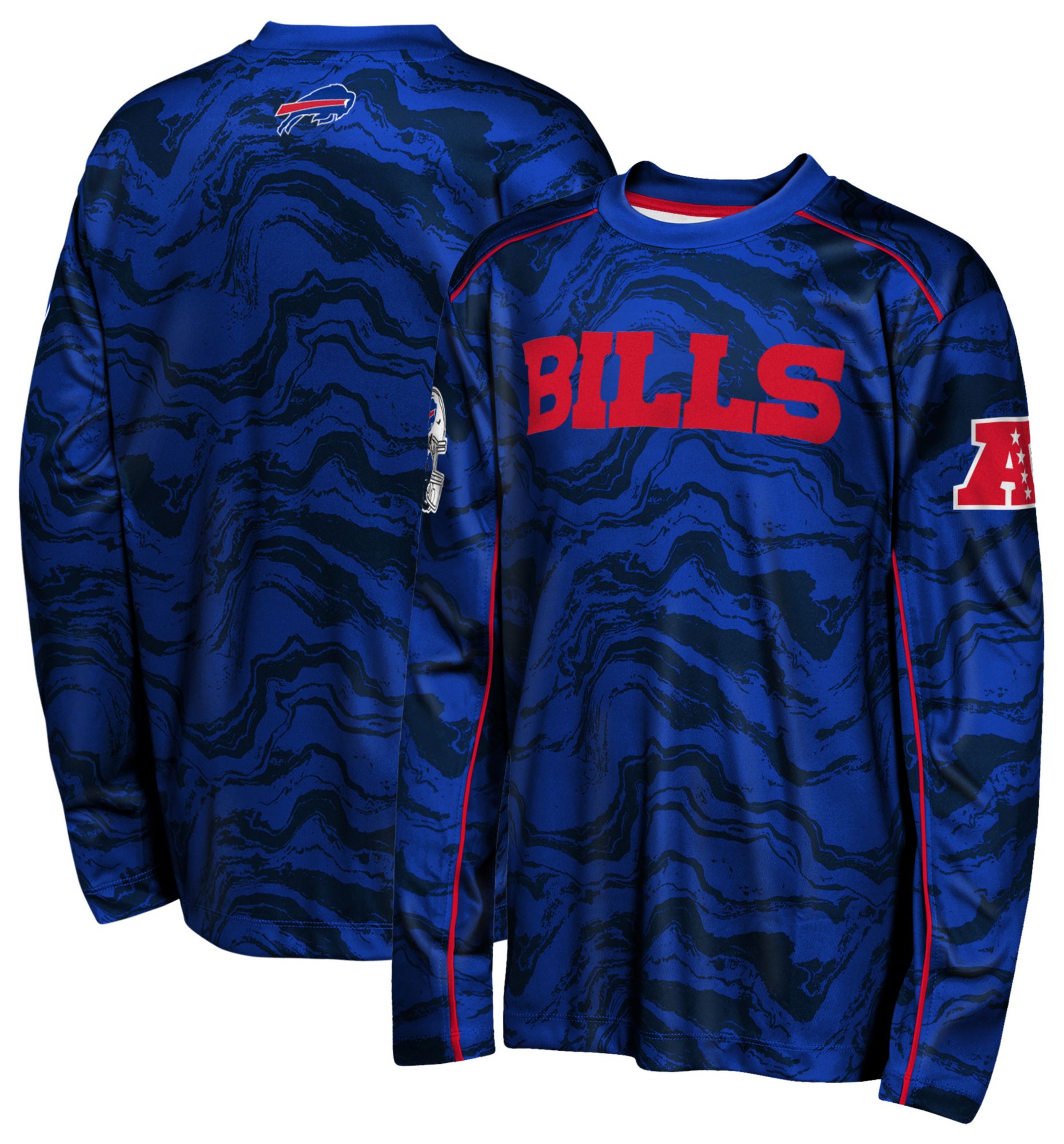 NFL Team Apparel Youth Buffalo Bills Royal Tailgate Long Sleeve Shirt