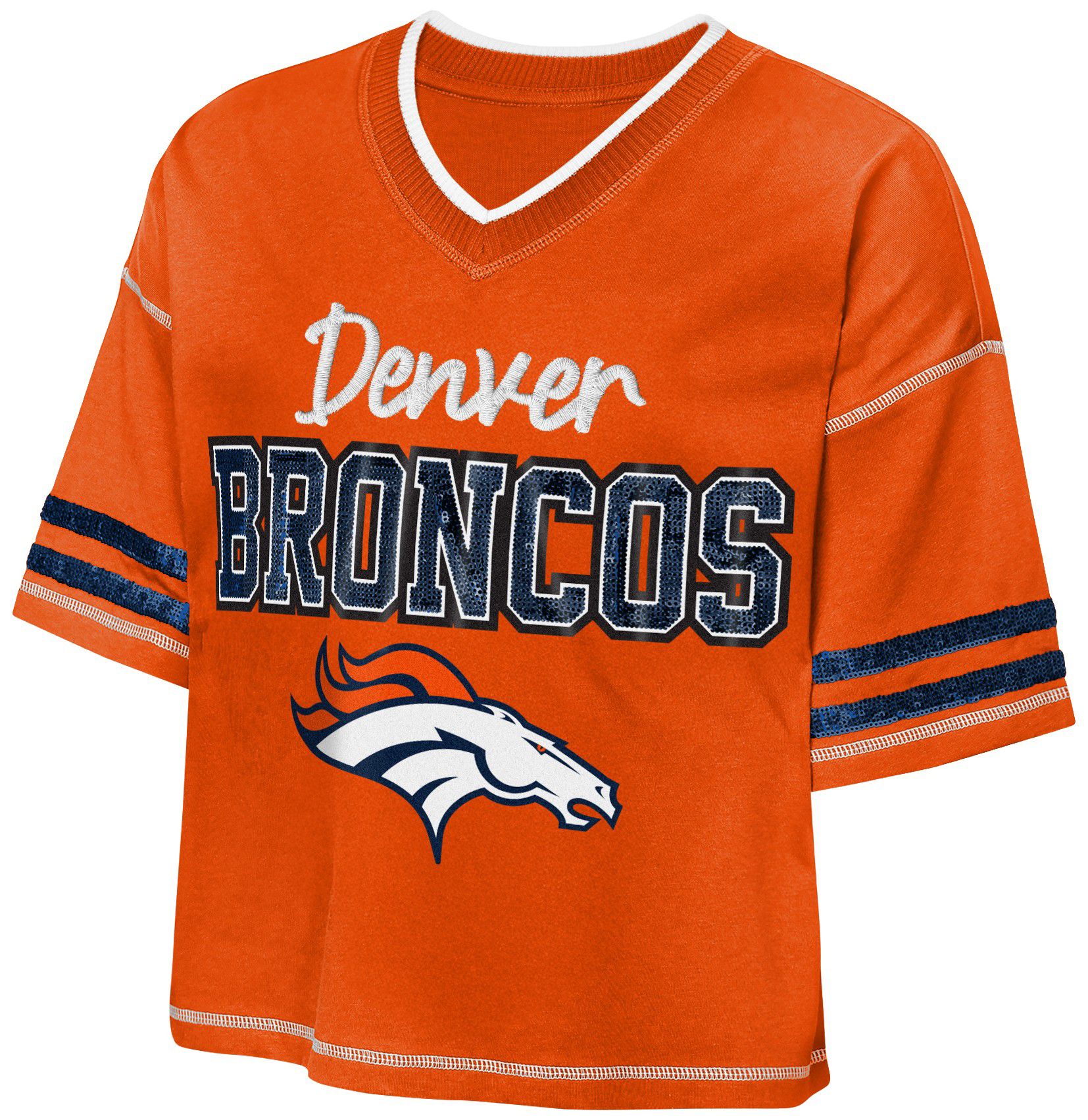 NFL Team Apparel Youth Denver Broncos Orange Toe Tap T-Shirt