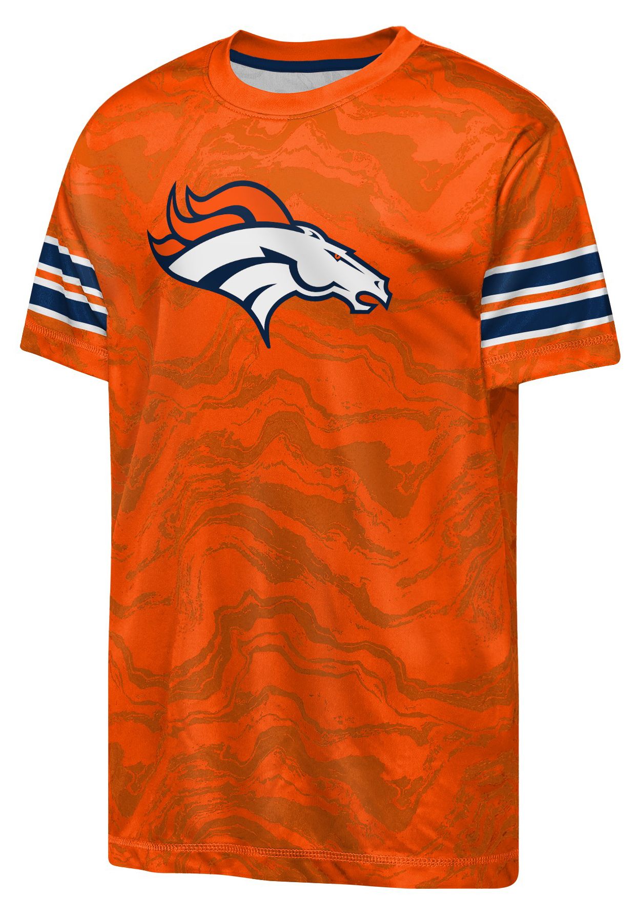 NFL Team Apparel Youth Denver Broncos Orange Slant Route T-Shirt