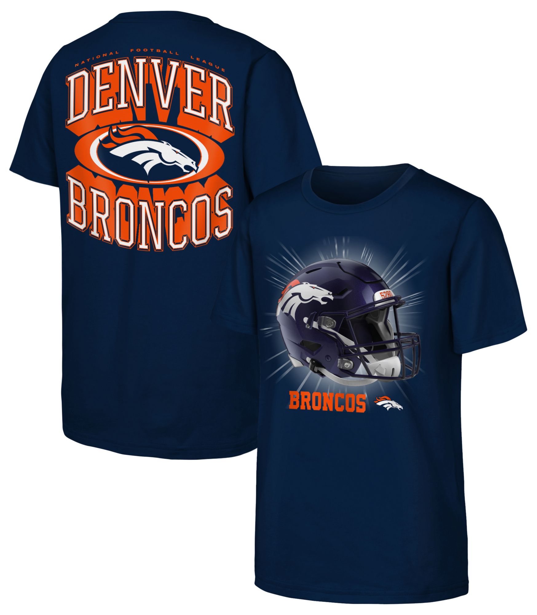 NFL Team Apparel Youth Denver Broncos Navy Mentality T-Shirt