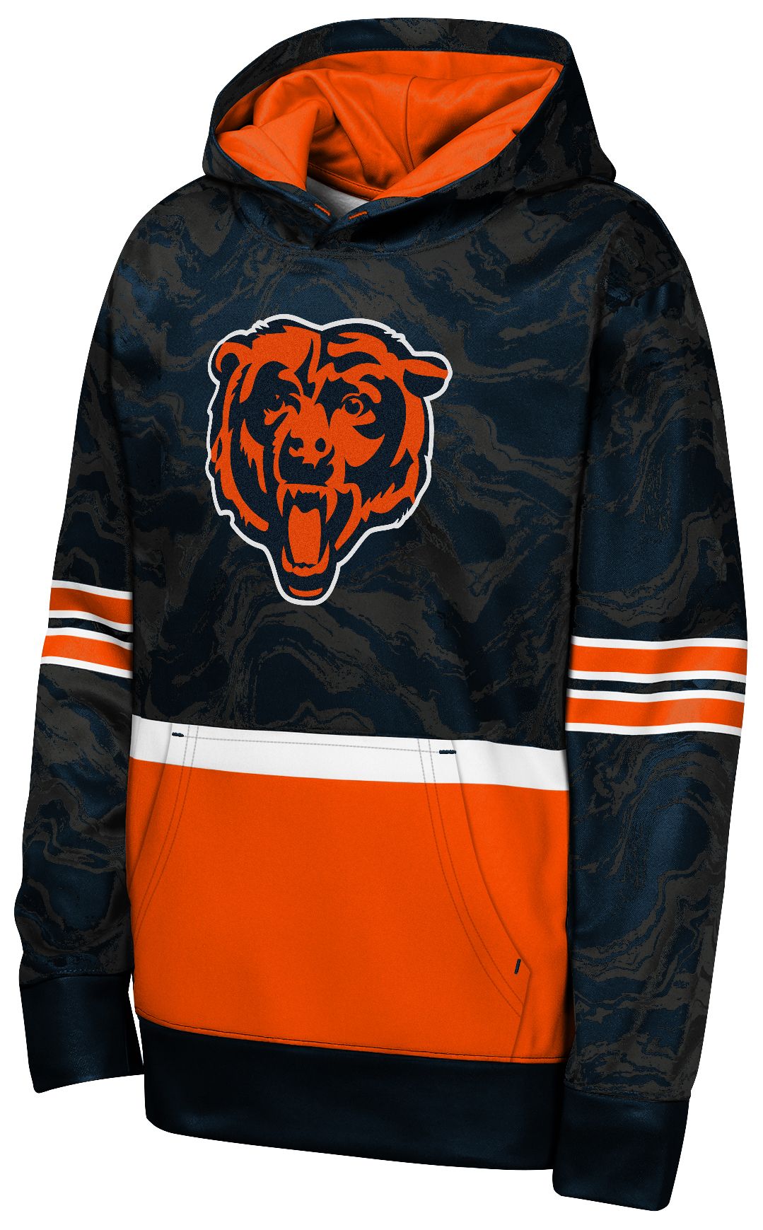NFL Team Apparel Youth Chicago Bears Navy Deep Ball Hoodie