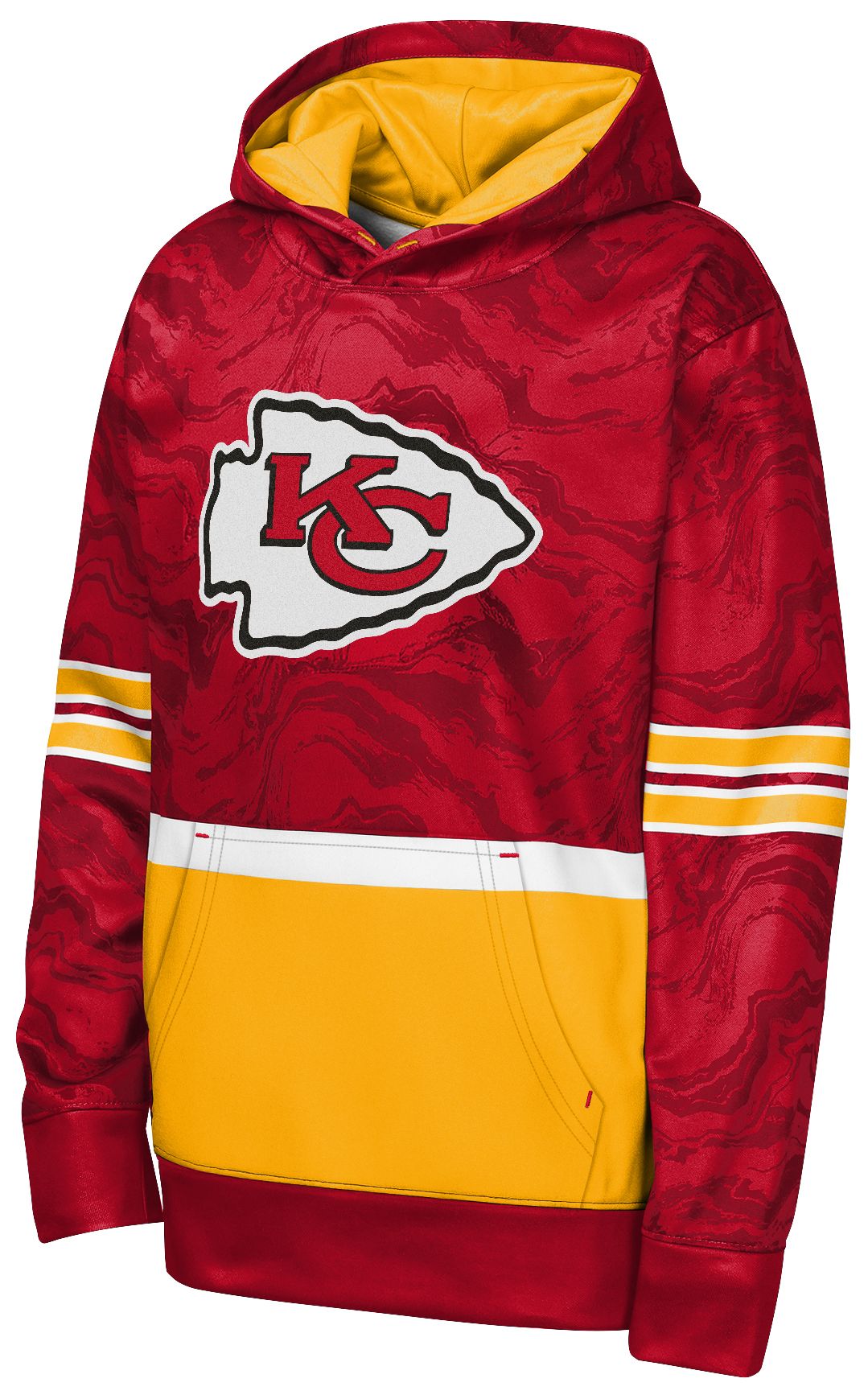 NFL Team Apparel Youth Kansas City Chiefs Red Deep Ball Hoodie