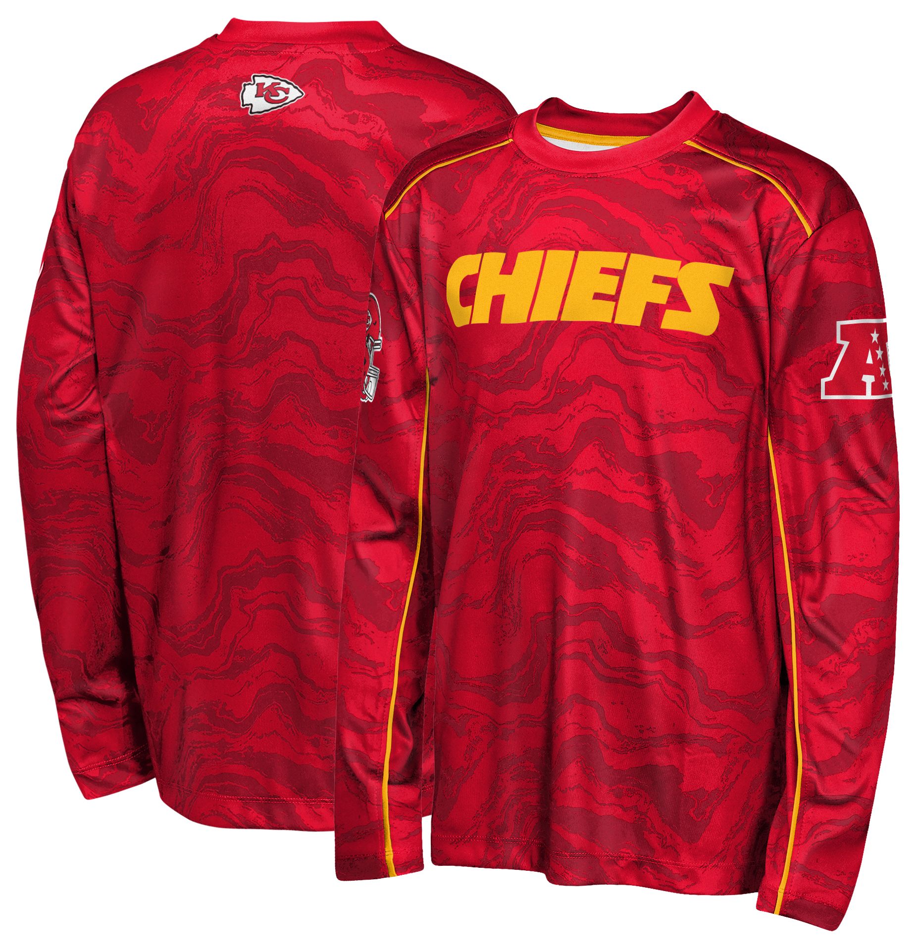 NFL Team Apparel Youth Kansas City Chiefs Red Tailgate Long Sleeve Shirt