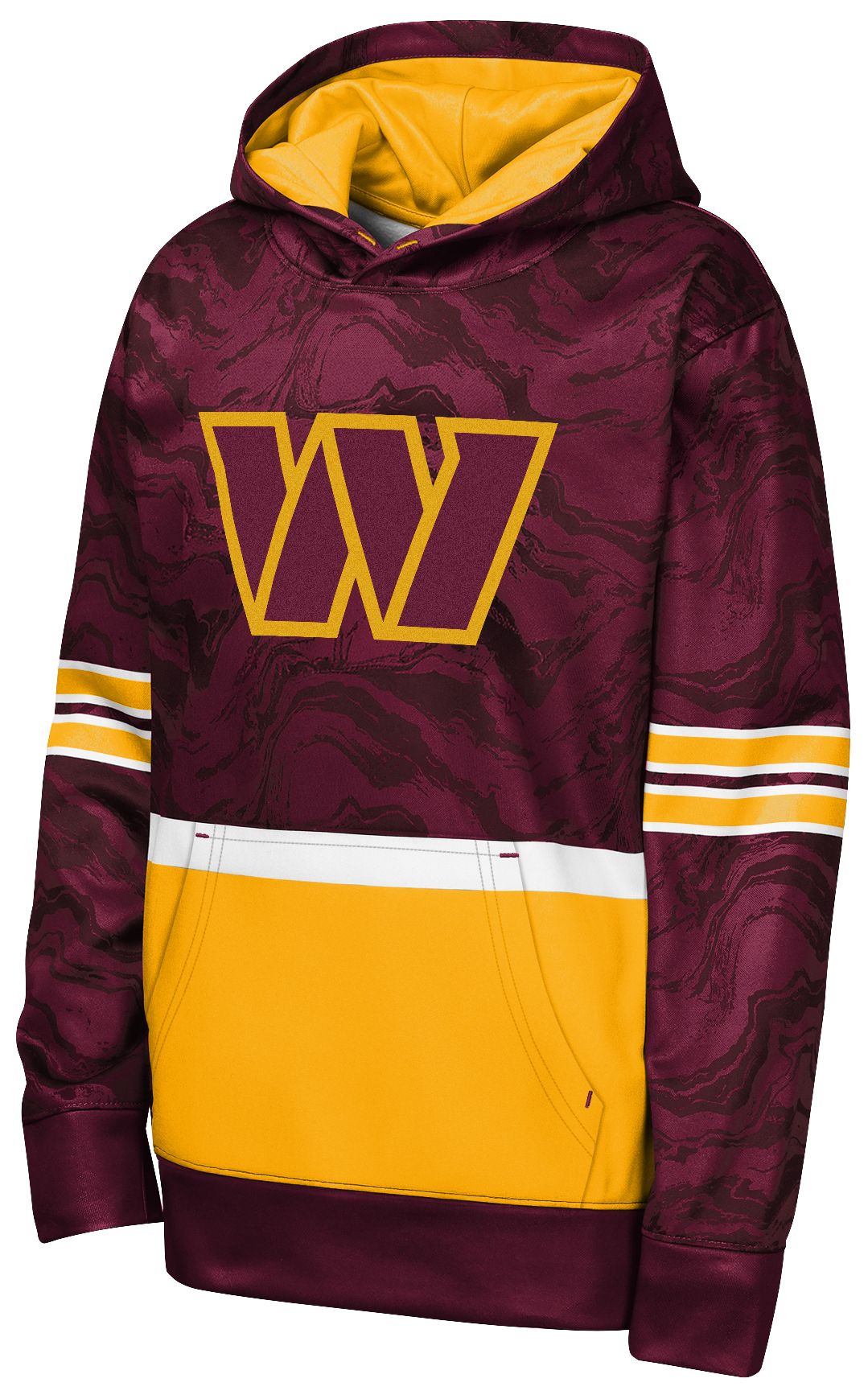NFL Team Apparel Youth Washington Commanders Red Deep Ball Hoodie