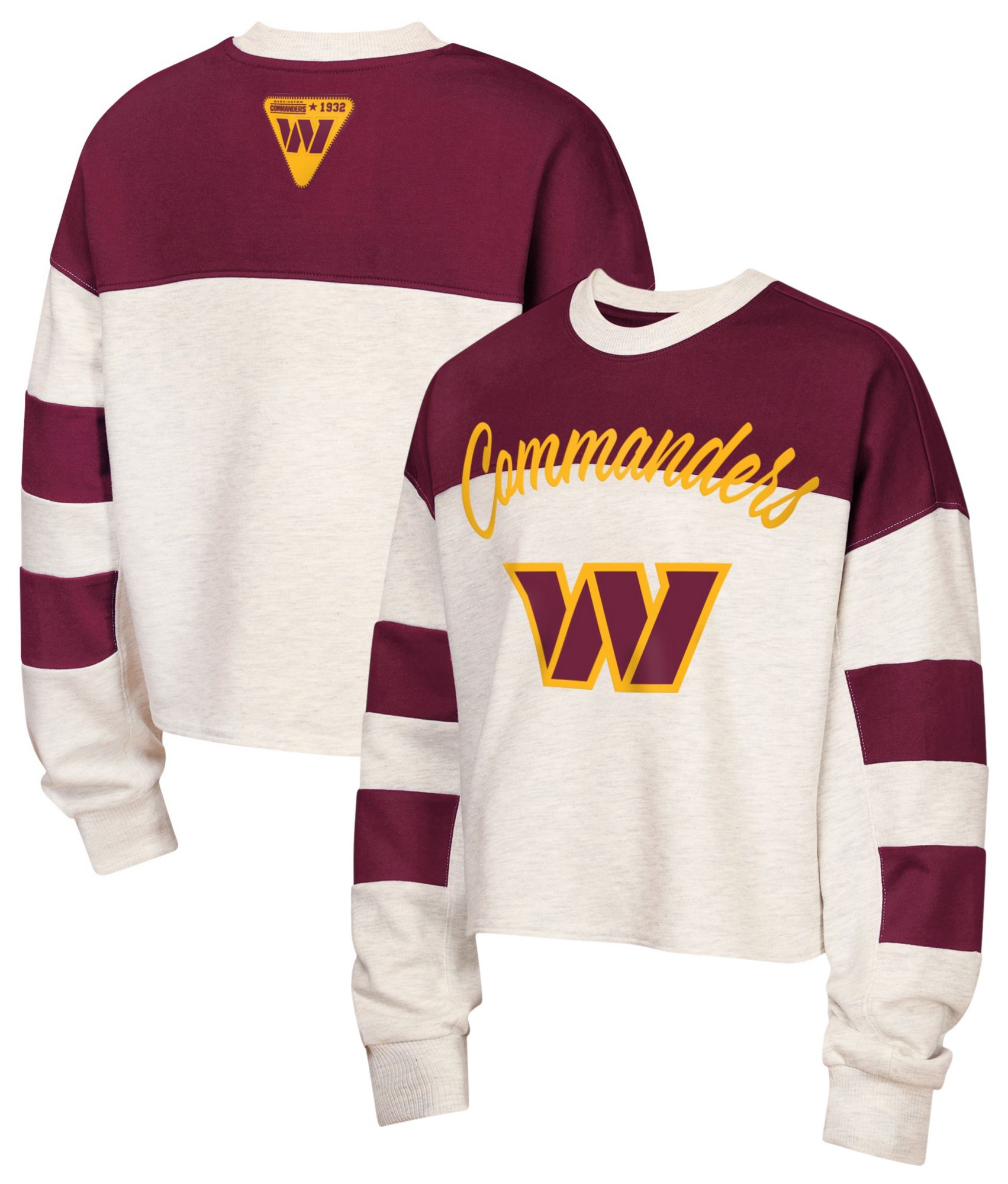 NFL Team Apparel Youth Washington Commanders Red Dynasty Long Sleeve Shirt