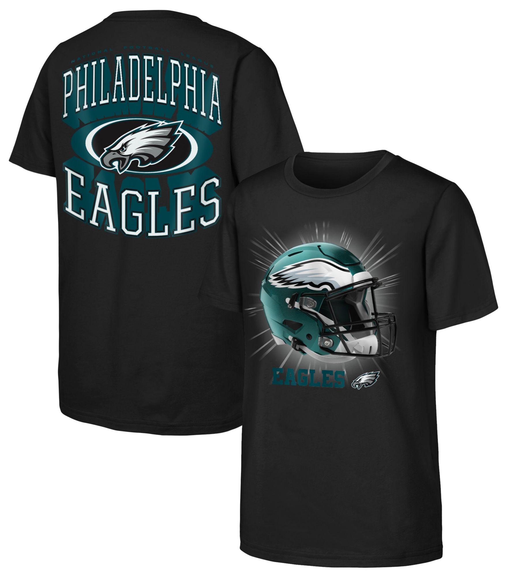 NFL Team Apparel Youth Philadelphia Eagles Black Mentality T-Shirt