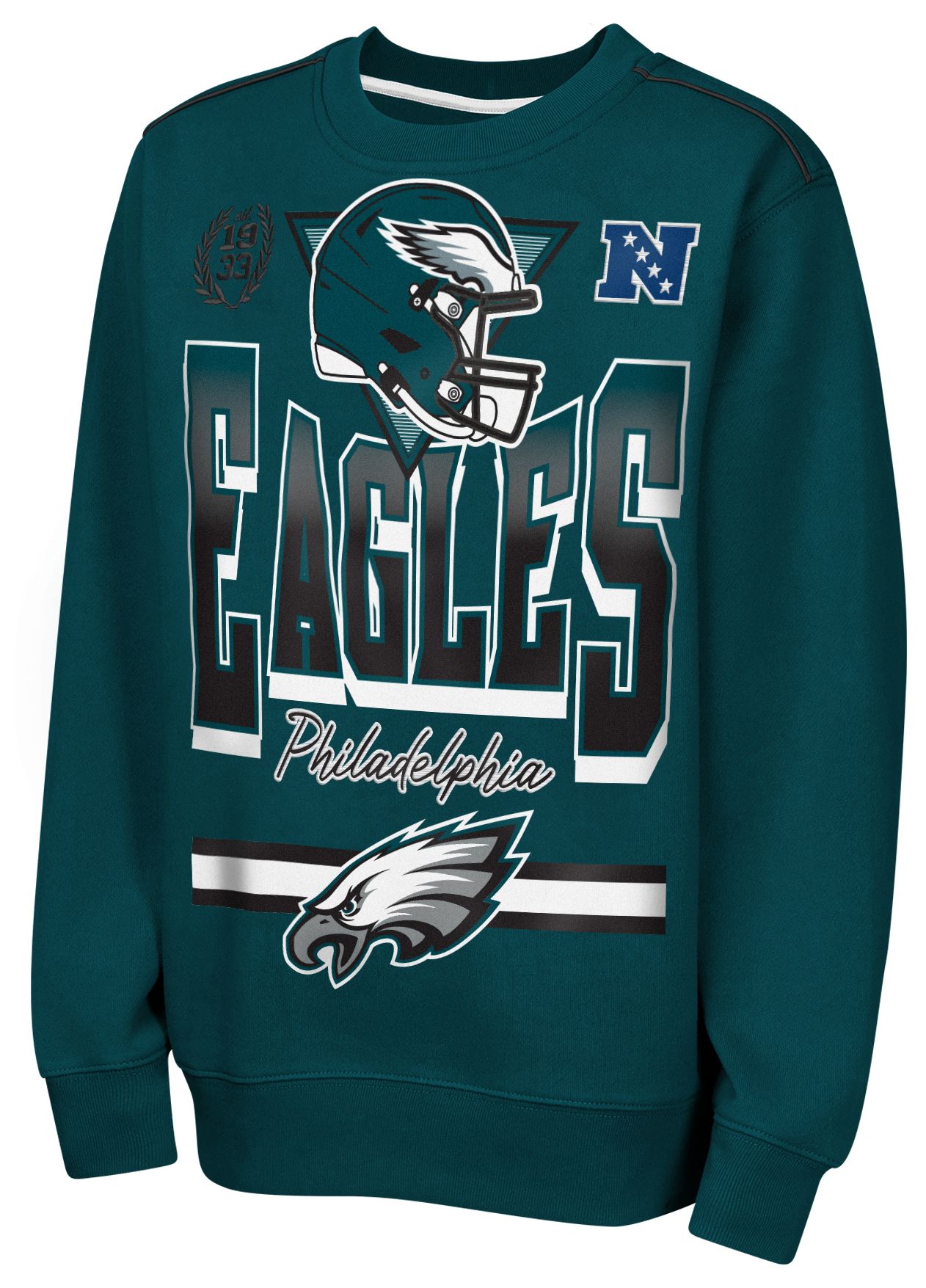 NFL Team Apparel Youth Philadelphia Eagles Teal Run &amp; Gun Hoodie