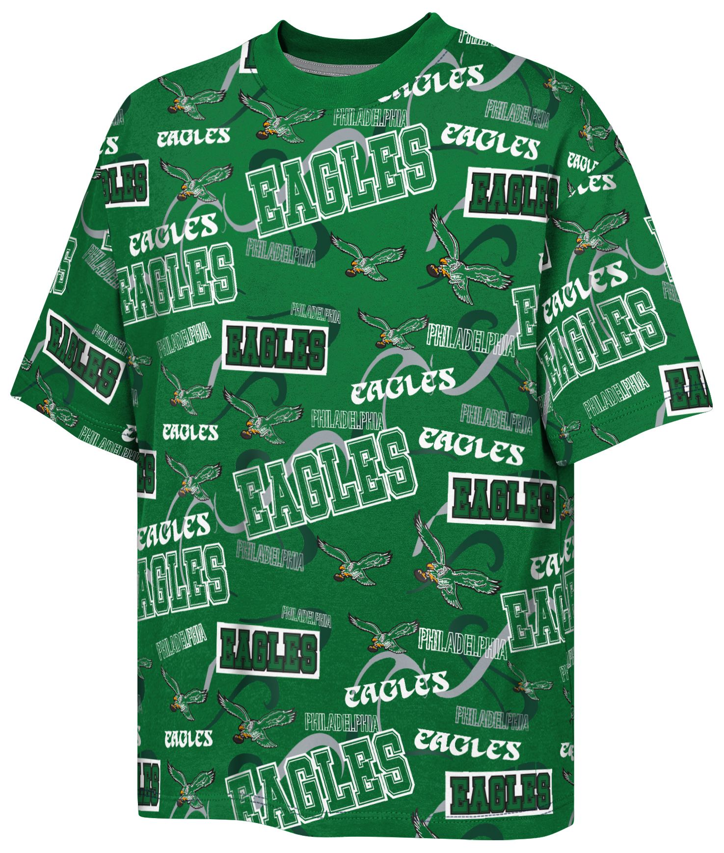 NFL Team Apparel Youth Philadelphia Eagles Green Shift T-Shirt