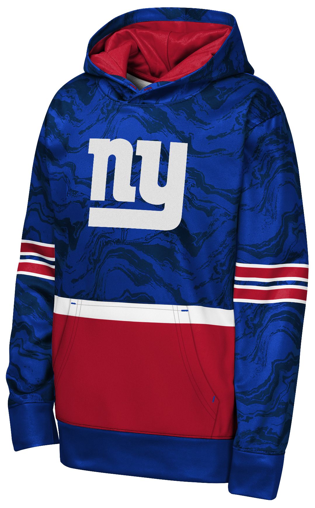 NFL Team Apparel Youth New York Giants Blue Deep Ball Hoodie