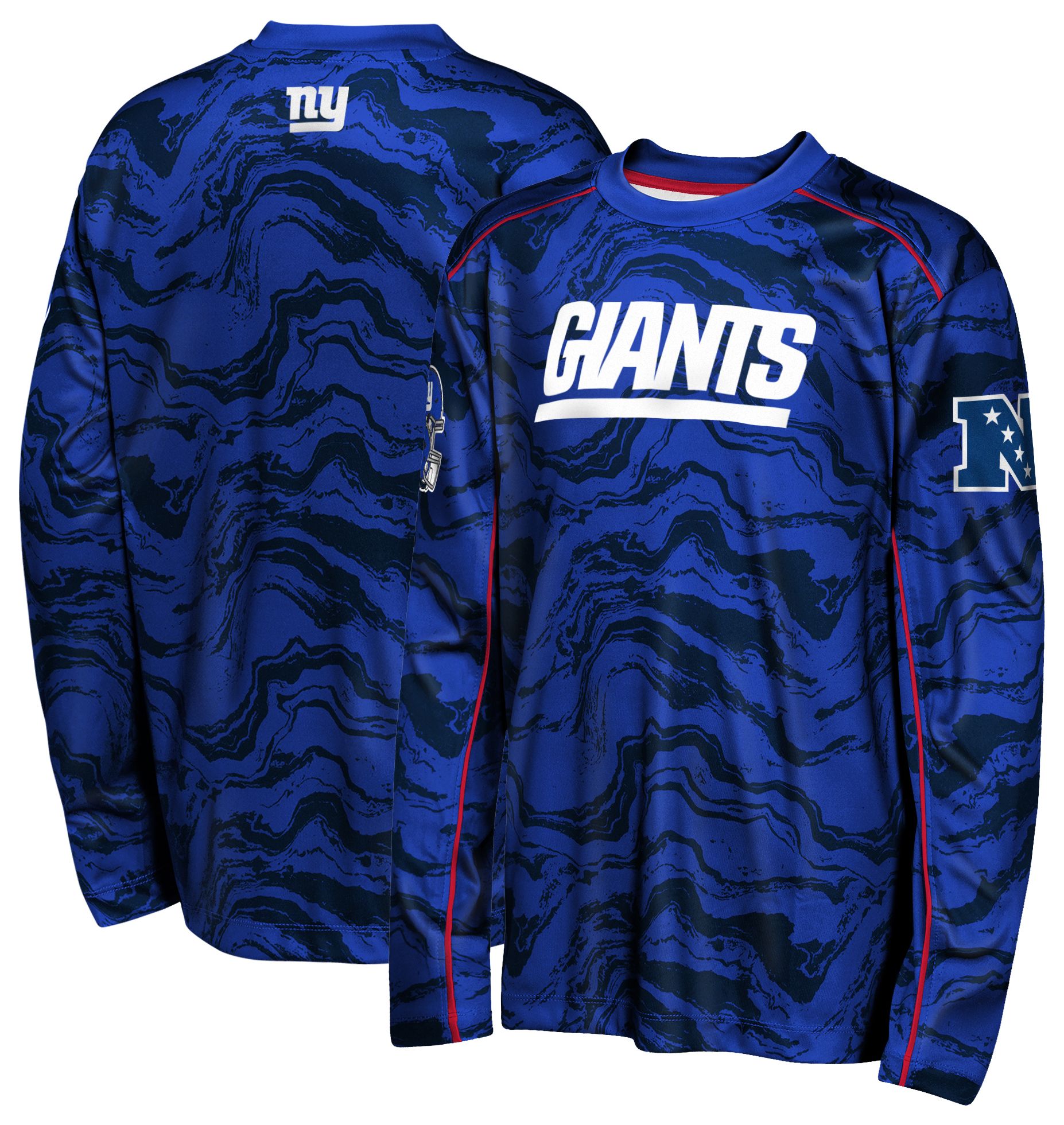NFL Team Apparel Youth New York Giants Blue Tailgate Long Sleeve Shirt