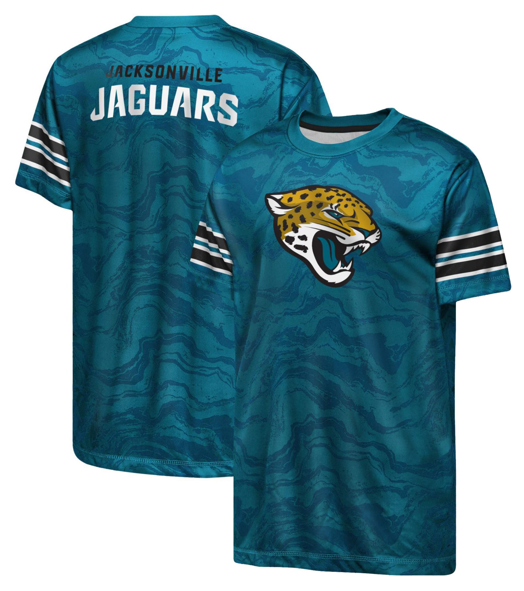NFL Team Apparel Youth Jacksonville Jaguars Teal Slant Route T-Shirt
