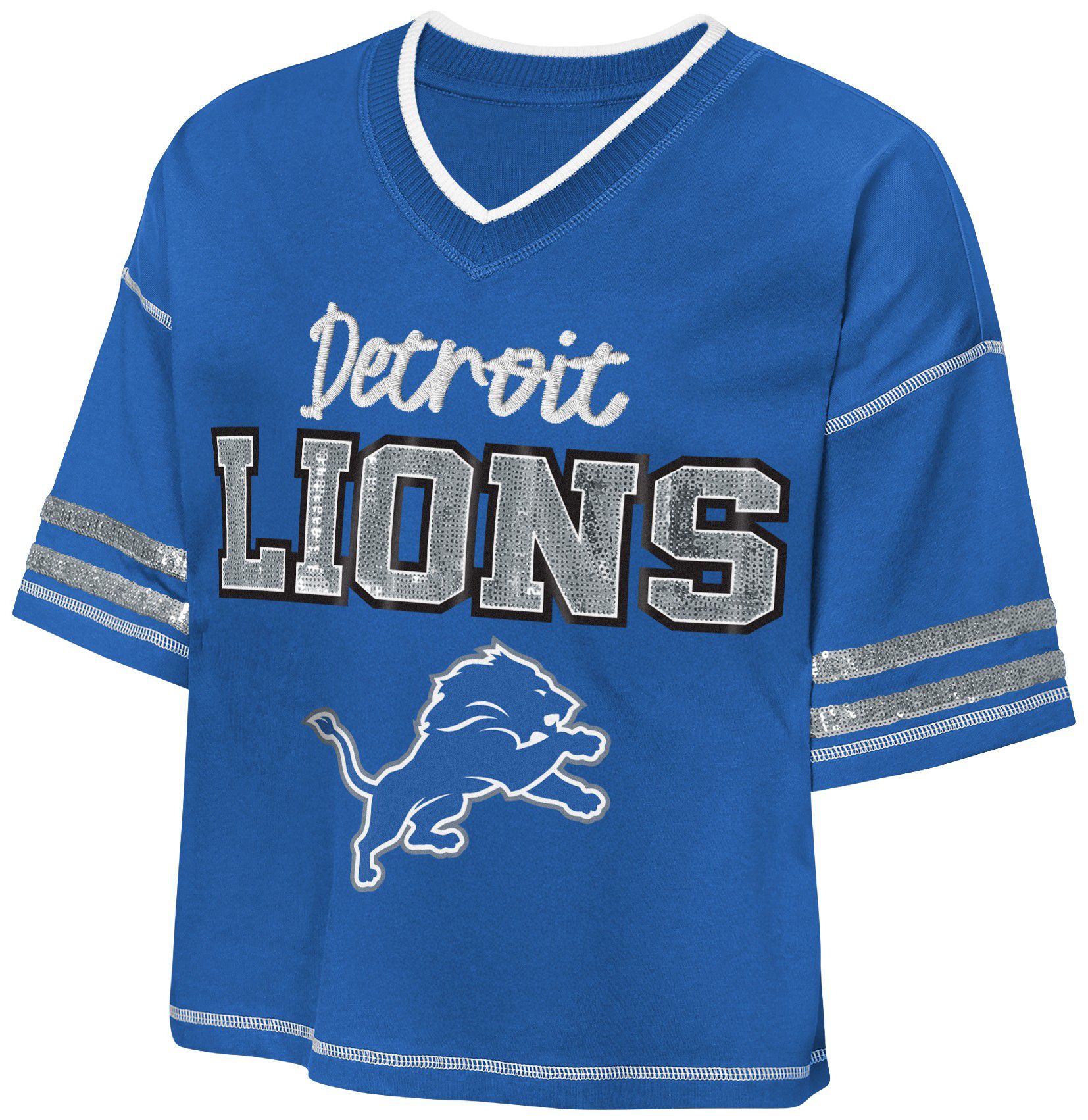 NFL Team Apparel Youth Detroit Lions Blue Toe Tap T-Shirt