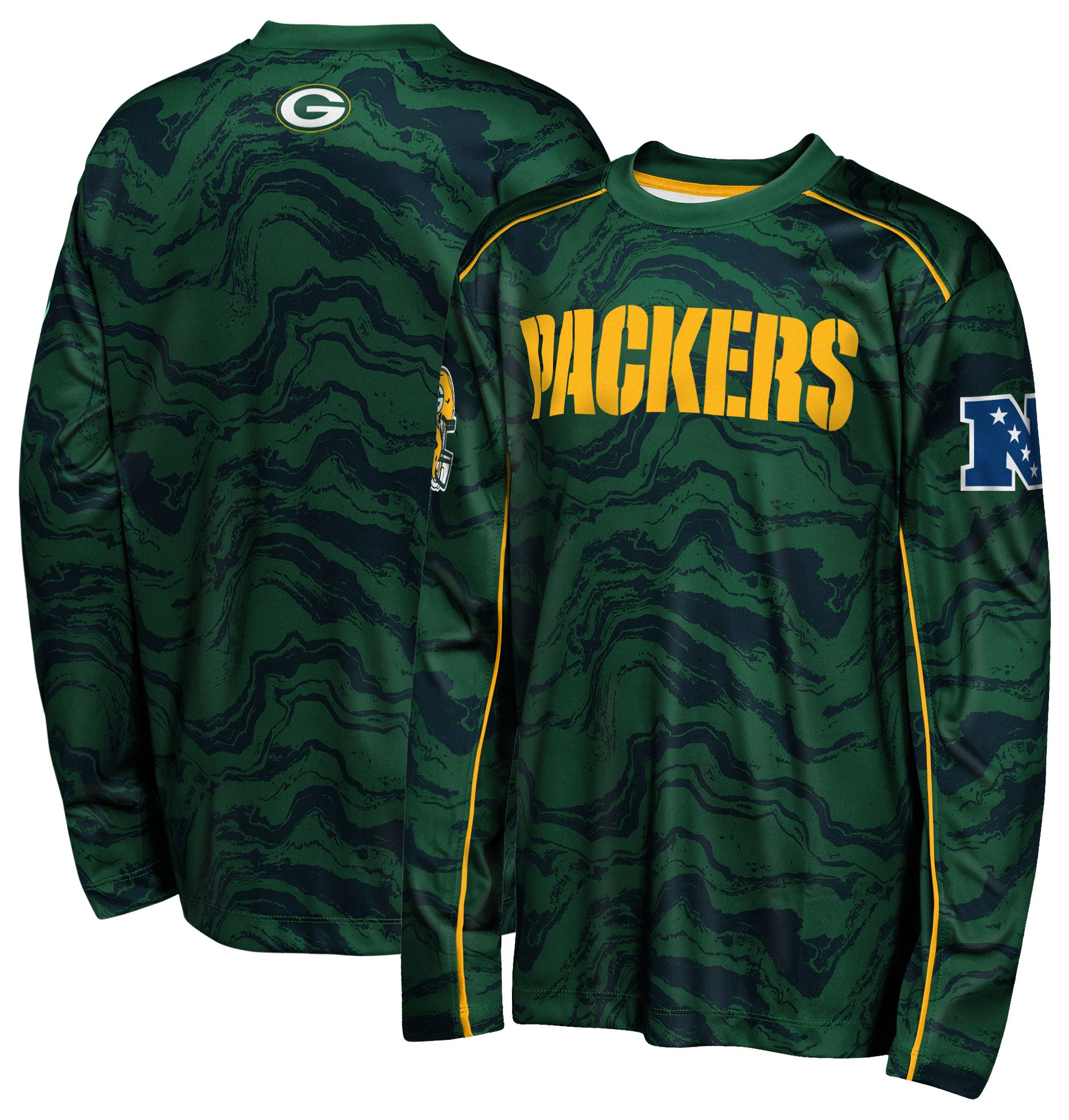NFL Team Apparel Youth Green Bay Packers Green Tailgate Long Sleeve Shirt