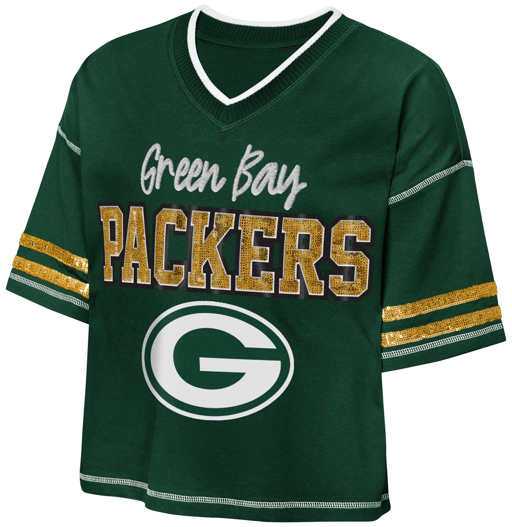 NFL Team Apparel Youth Green Bay Packers Green Toe Tap T-Shirt