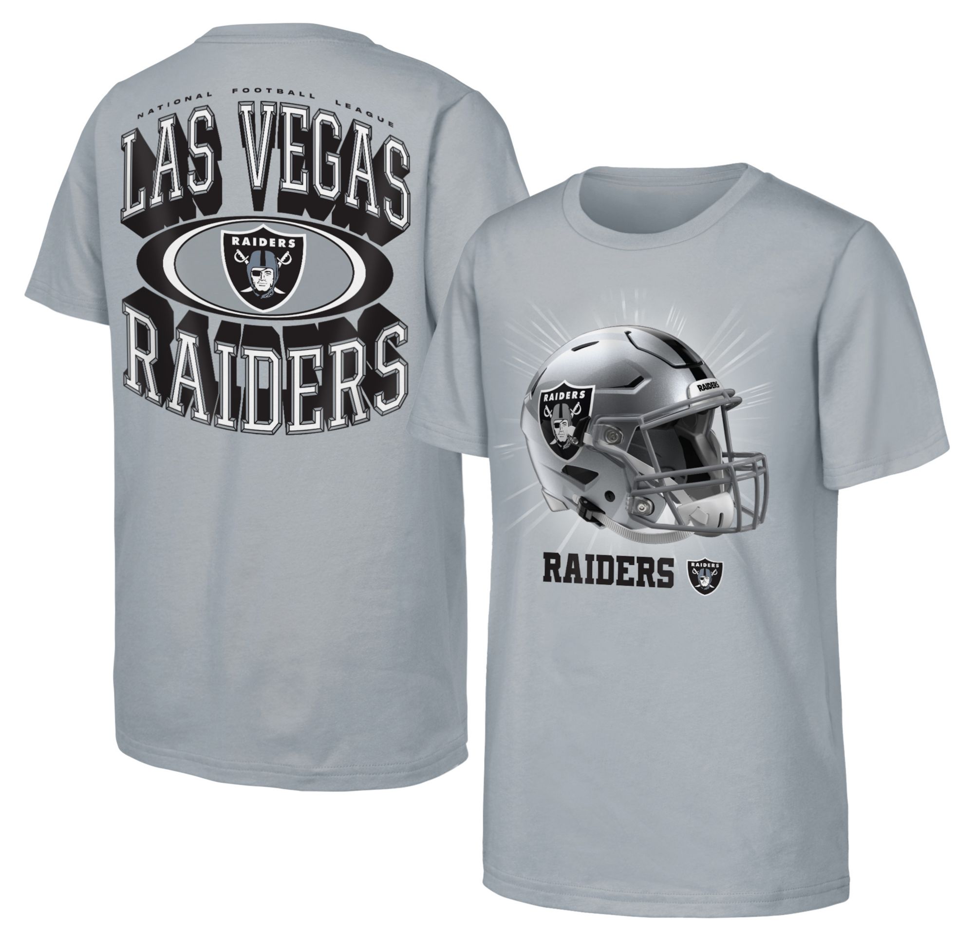 NFL Team Apparel Youth Las Vegas Raiders Grey Mentality T-Shirt