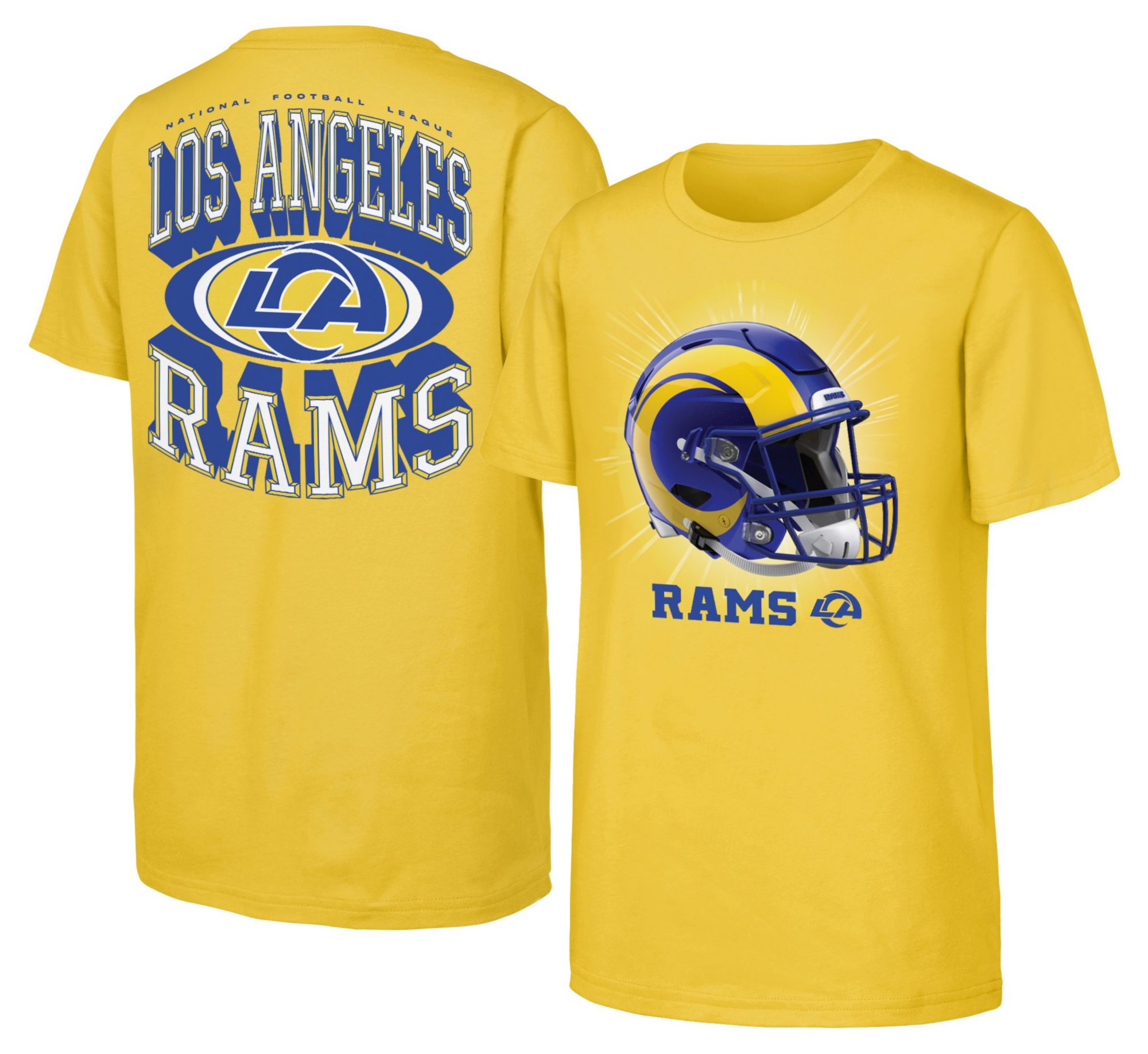 NFL Team Apparel Youth Los Angeles Rams Gold Mentality T-Shirt