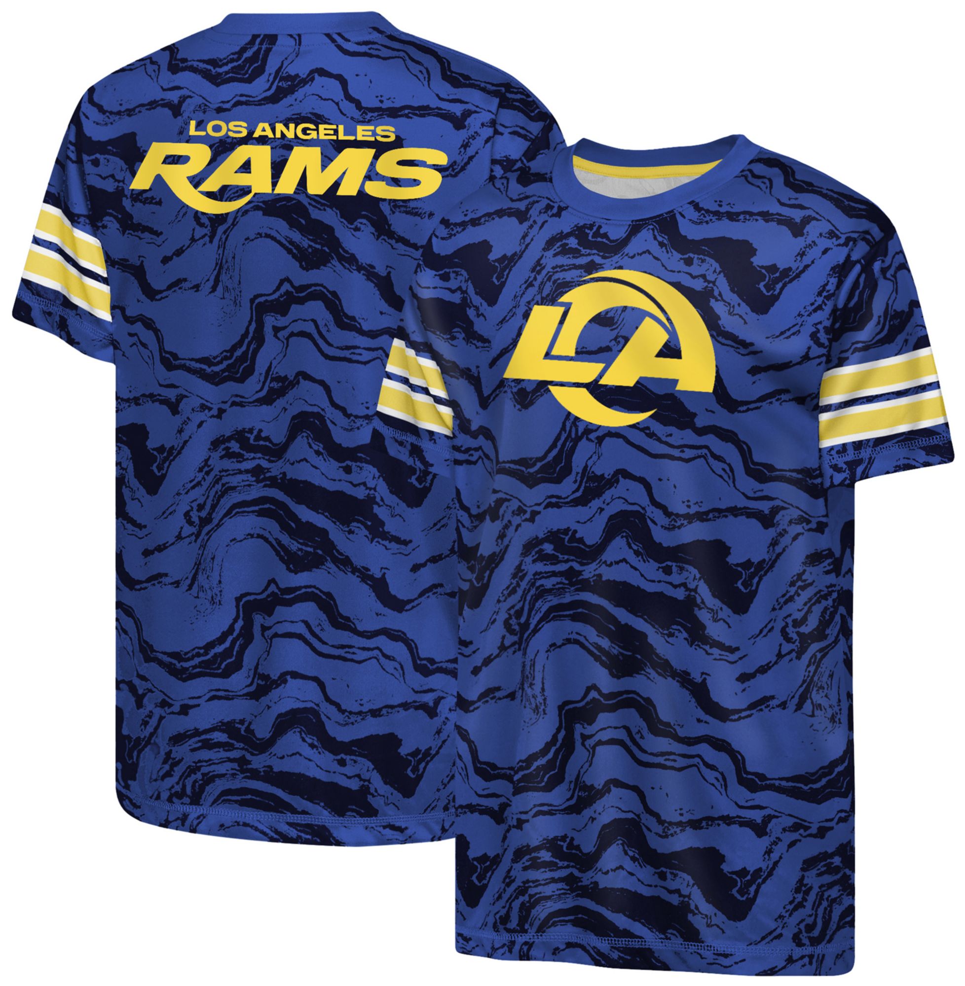 NFL Team Apparel Youth Los Angeles Rams Royal Slant Route T-Shirt