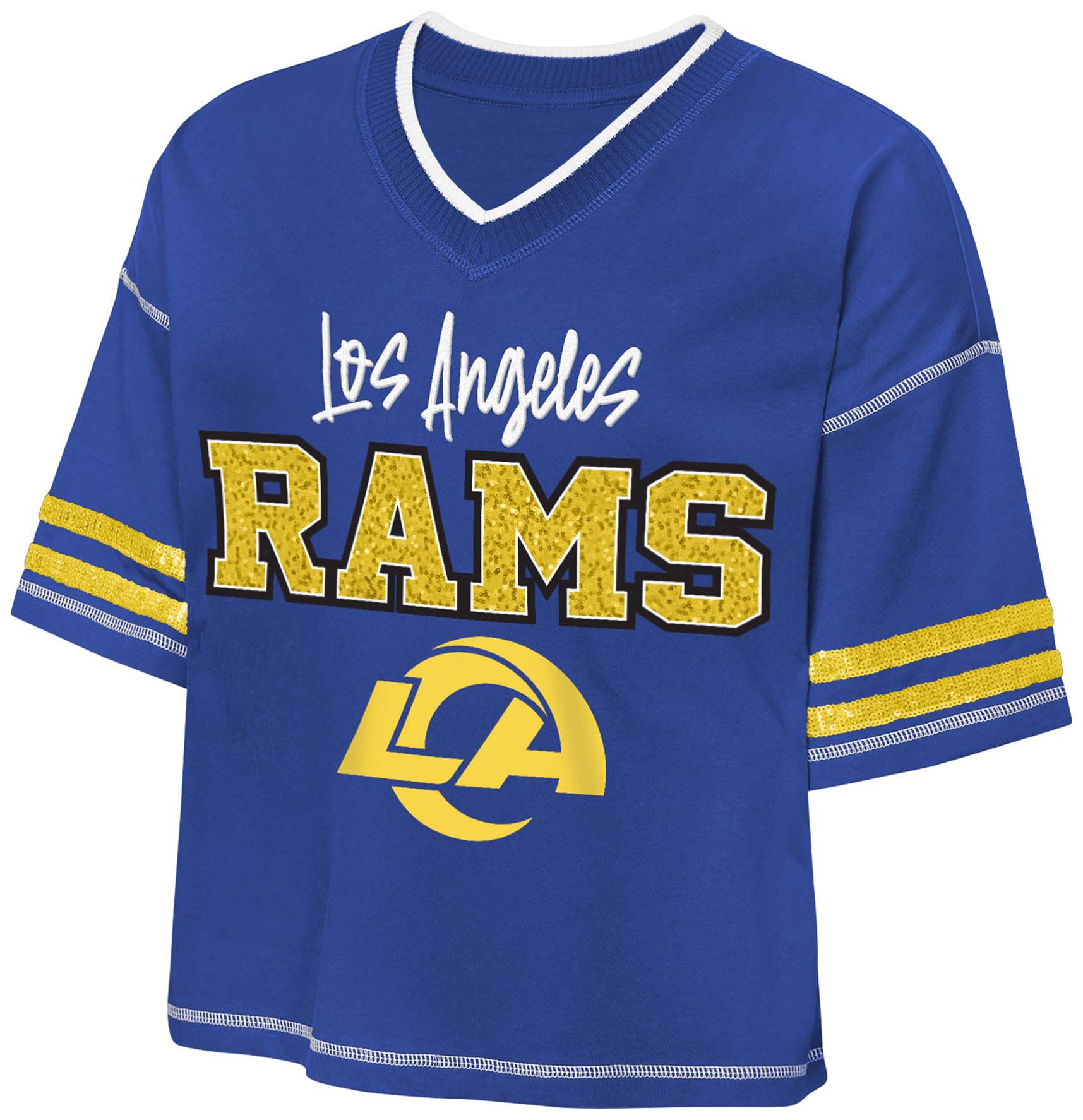 NFL Team Apparel Youth Los Angeles Rams Royal Toe Tap T-Shirt