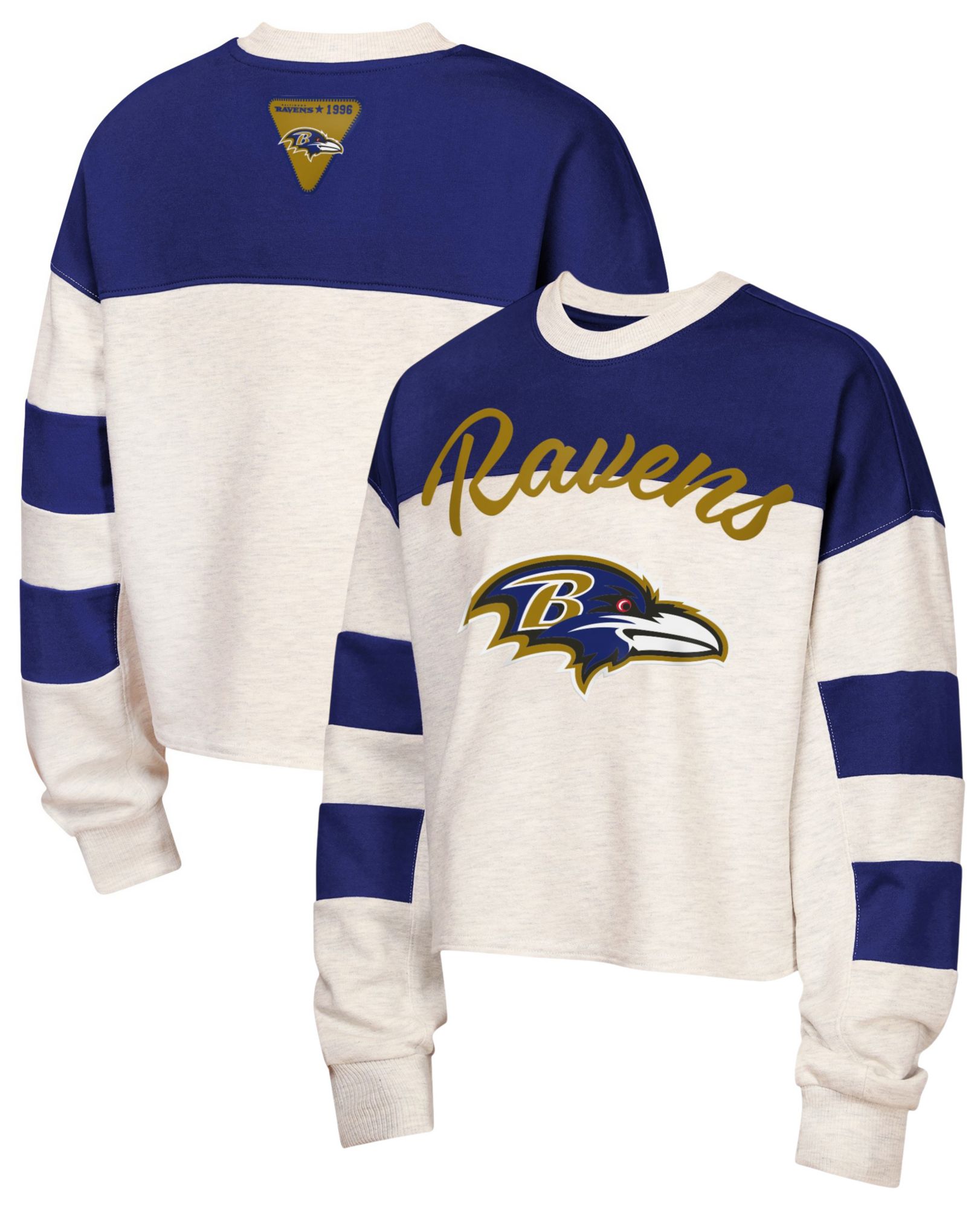 NFL Team Apparel Youth Baltimore Ravens Purple Dynasty Long Sleeve Shirt
