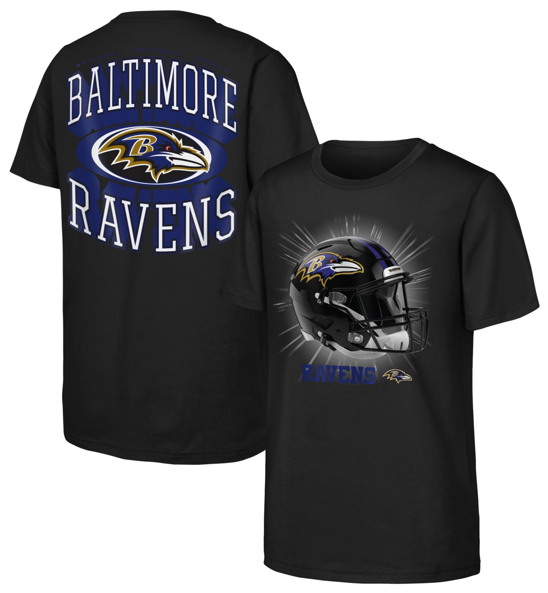 NFL Team Apparel Youth Baltimore Ravens Black Mentality T-Shirt