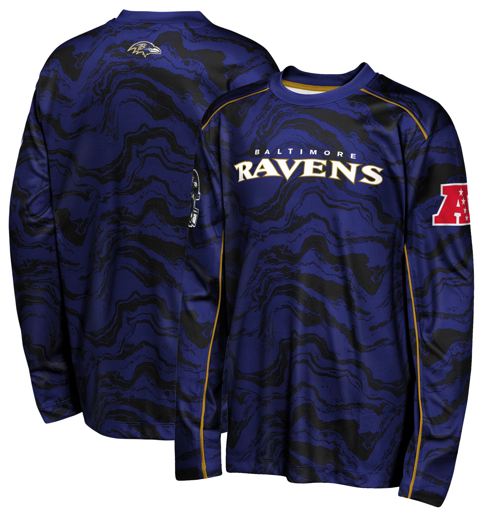 NFL Team Apparel Youth Baltimore Ravens Purple Tailgate Long Sleeve Shirt