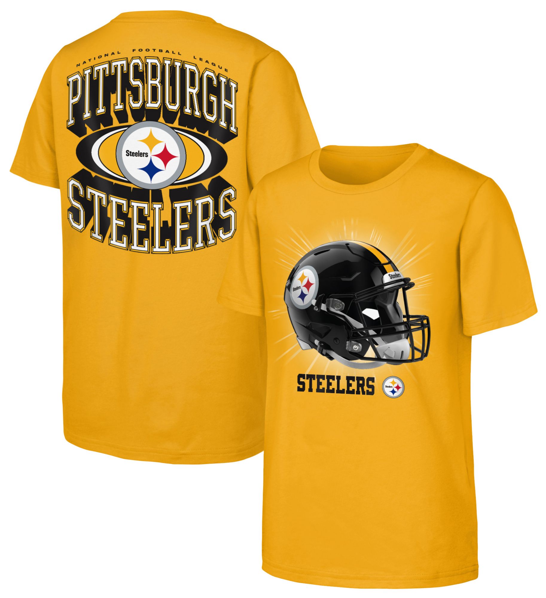 NFL Team Apparel Youth Pittsburgh Steelers Gold Mentality T-Shirt