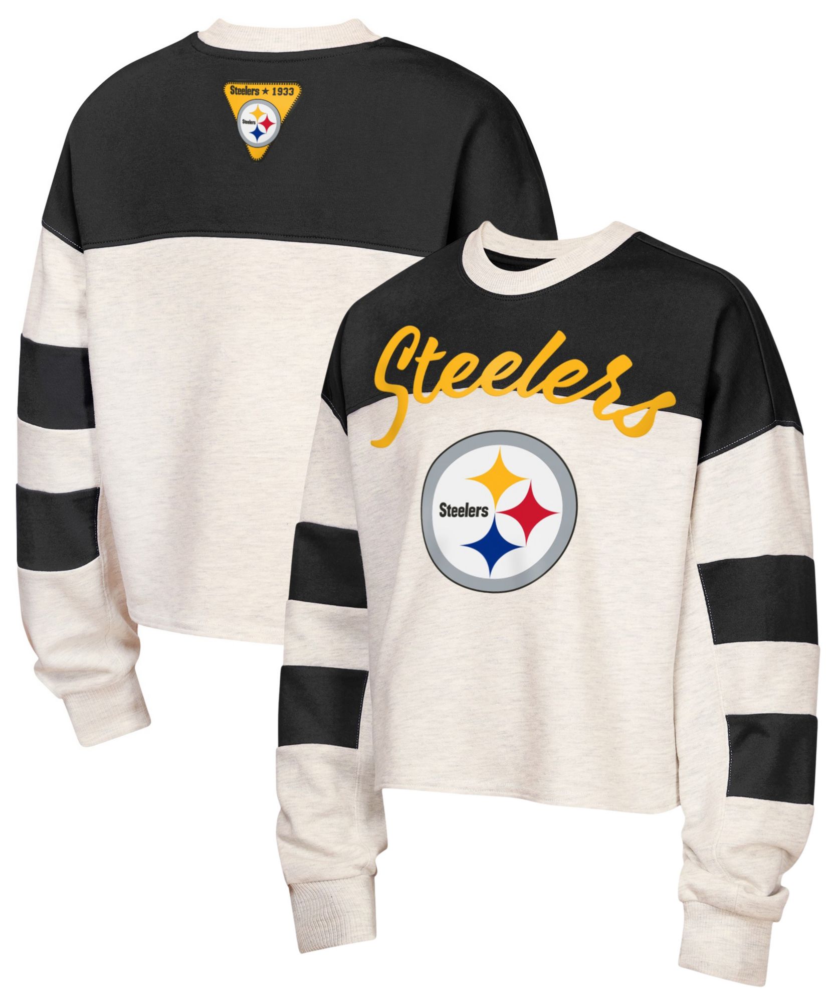 NFL Team Apparel Youth Pittsburgh Steelers Black Dynasty Long Sleeve Shirt