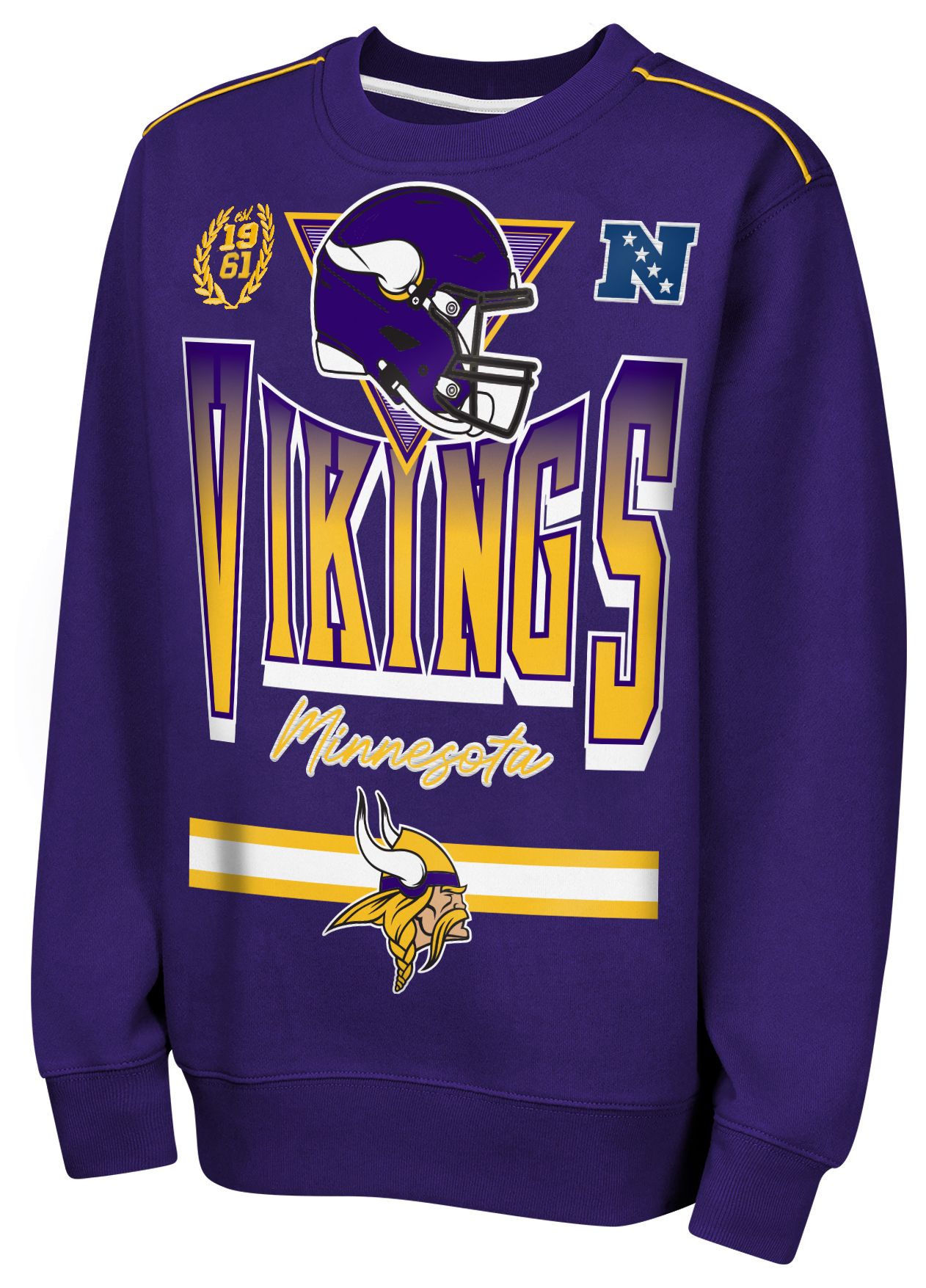 NFL Team Apparel Youth Minnesota Vikings Purple Run &amp; Gun Hoodie
