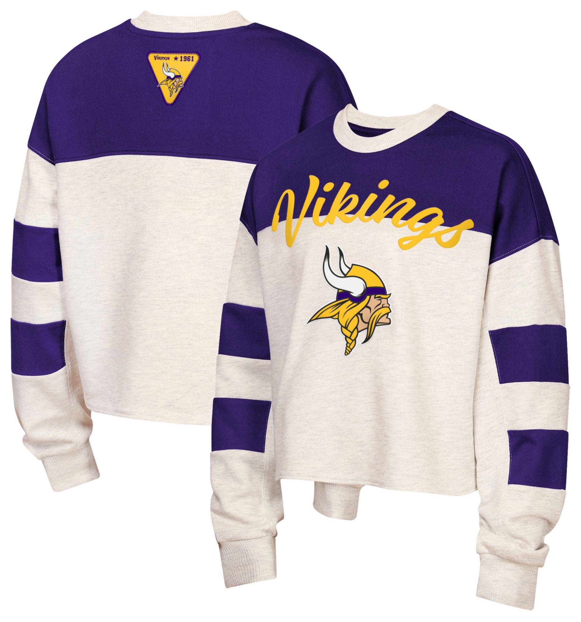 NFL Team Apparel Youth Minnesota Vikings Purple Dynasty Long Sleeve Shirt