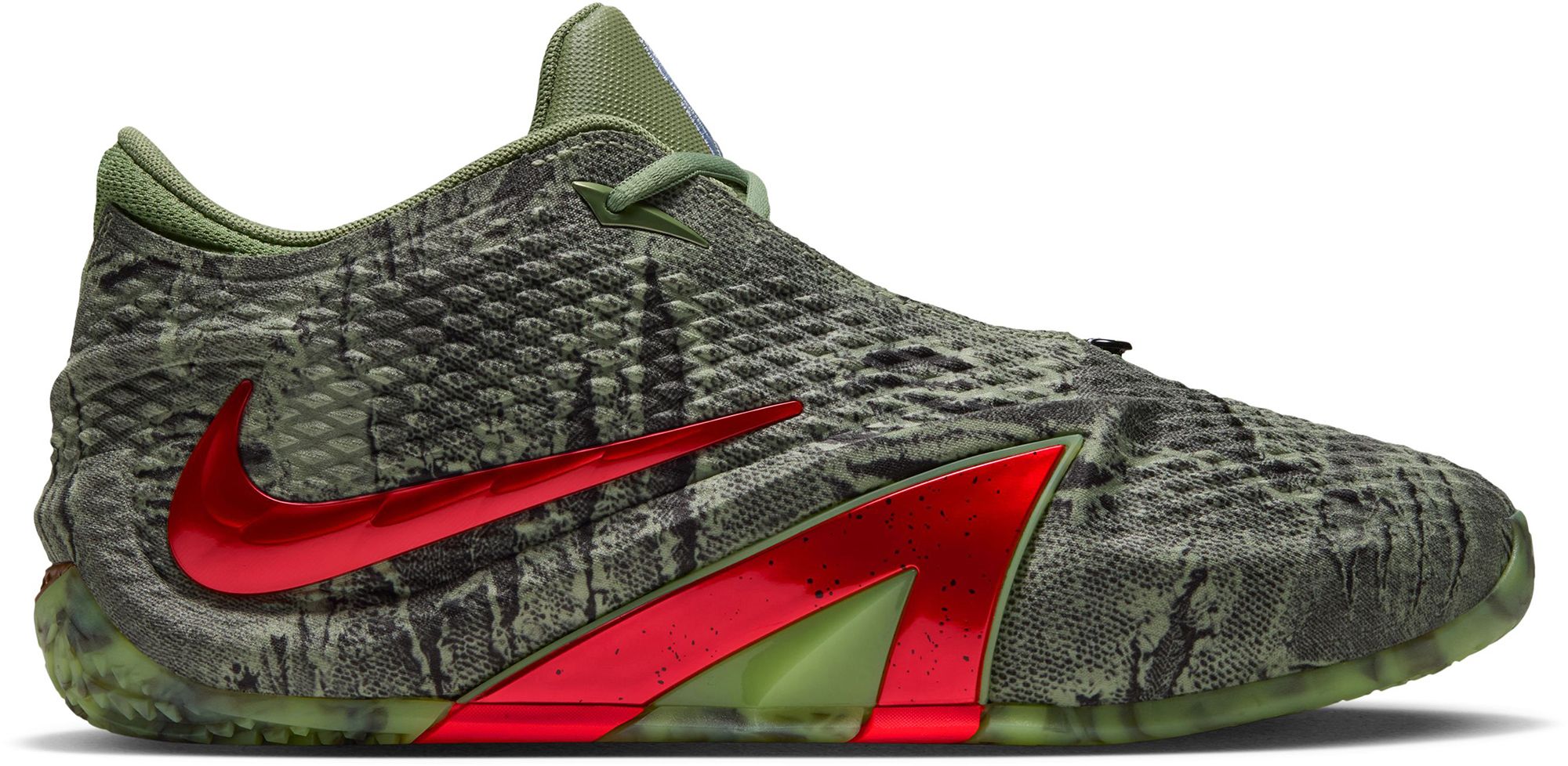 Nike Ja 4 Low 'Zombie' Basketball Shoes, Men's, M9.5/W11, Oil Green/Bright Crimson/Lt Lemon Twist