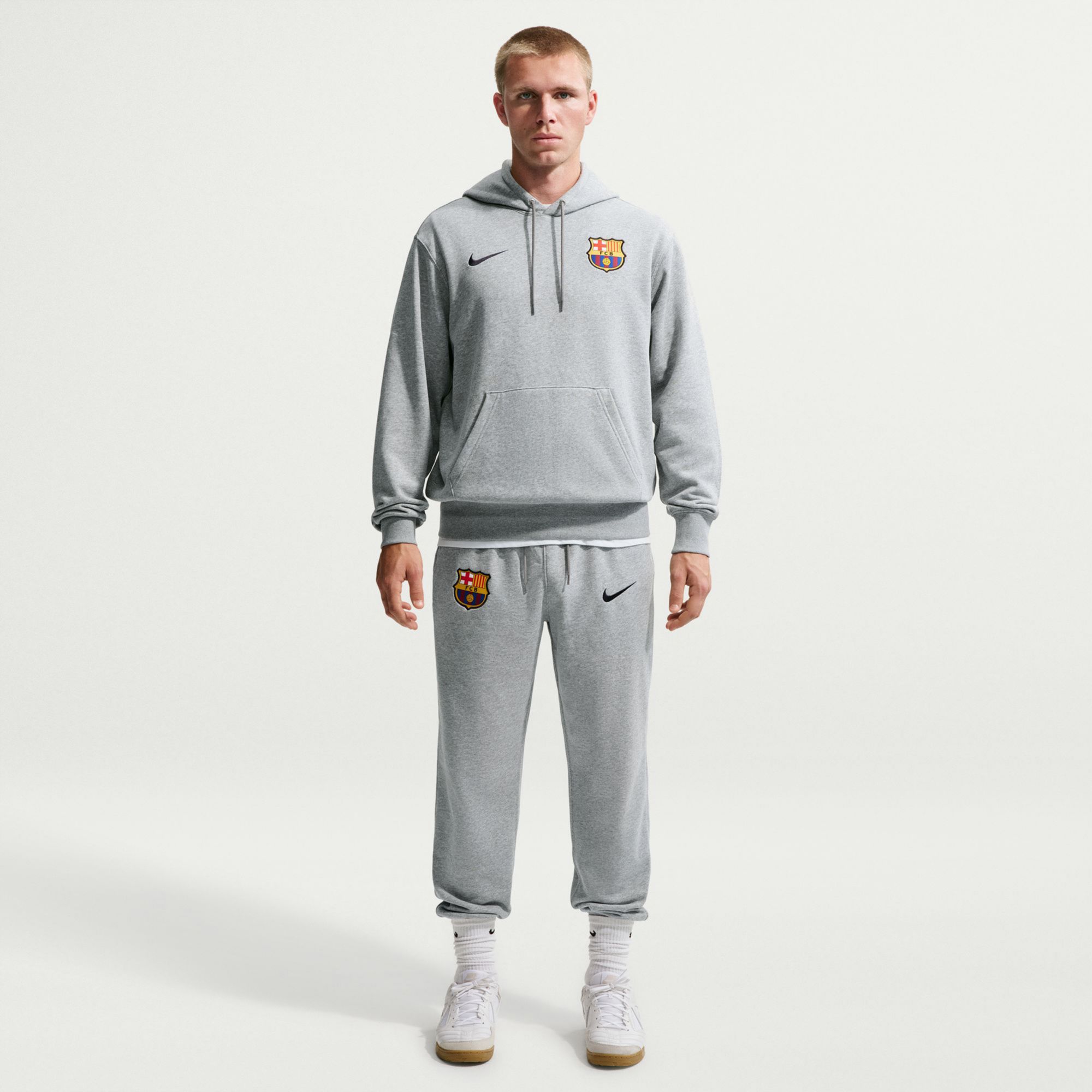 Nike Adult FC Barcelona Gray Club Hoodie