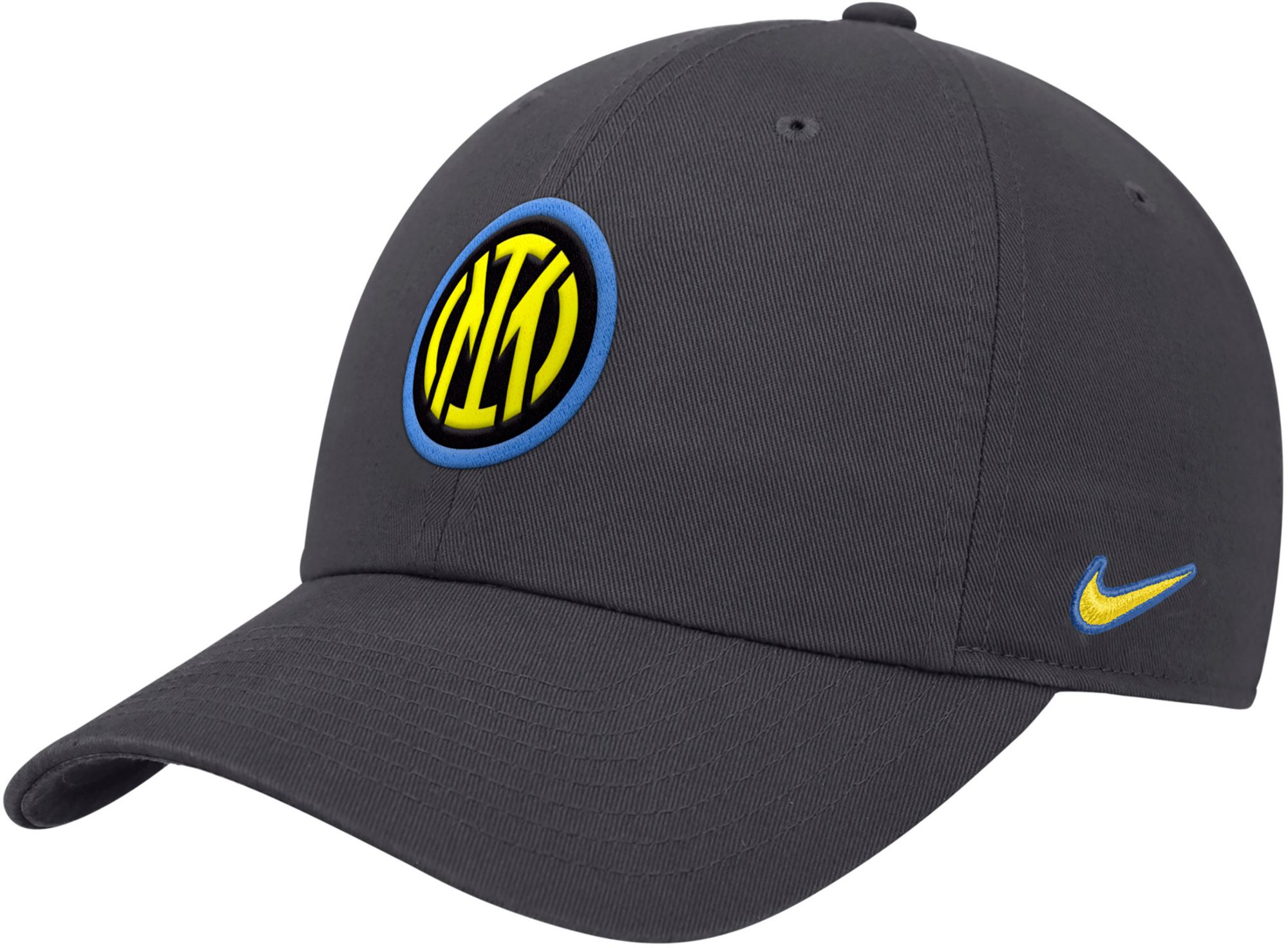 Nike Adult Inter Milan Gray Core Team Crest Dad Hat