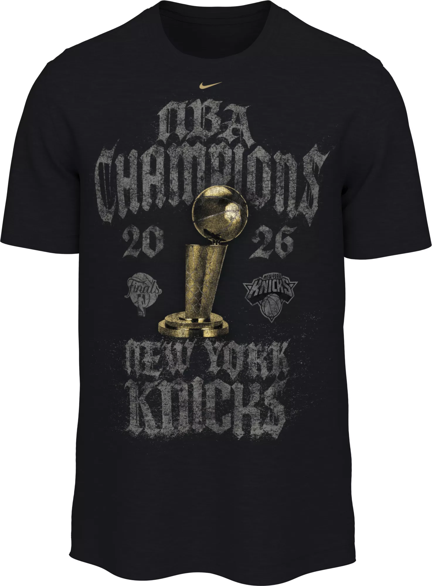Nike Adult 2026 NBA Champions New York Knicks Authentic Locker Room Black T-Shirt