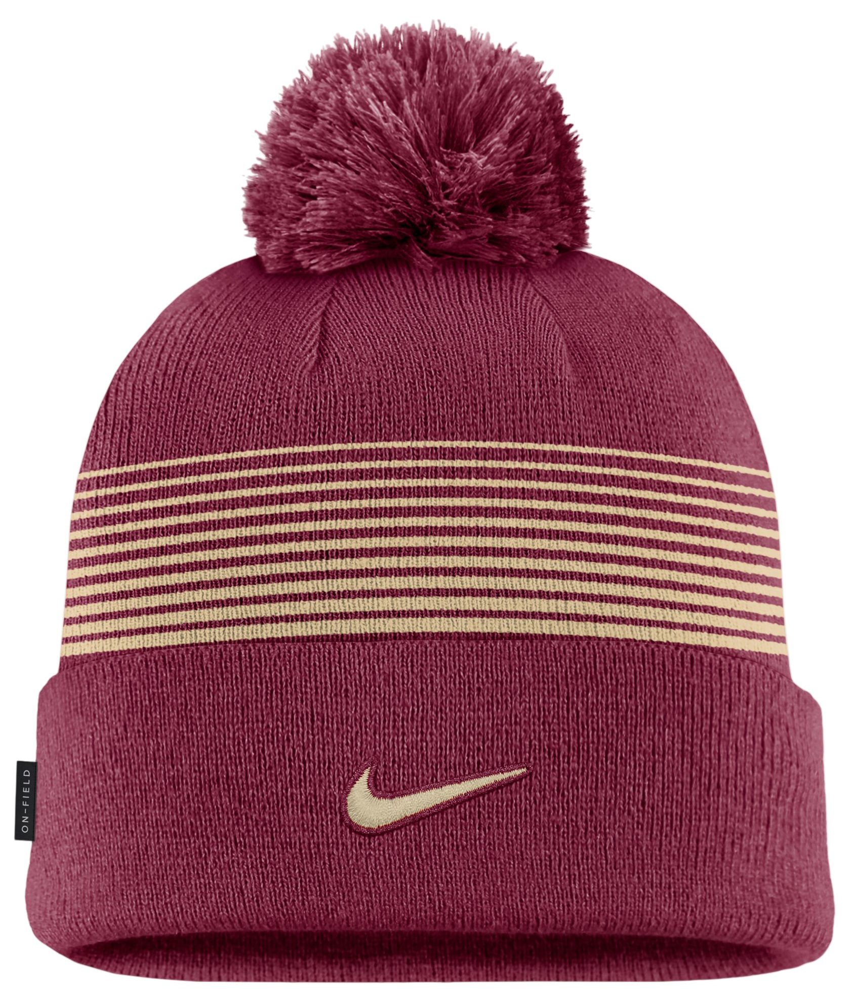 Nike Adult Florida State Seminoles Peak Gameday Cuffed Knit Pom Beanie, Men's, Red