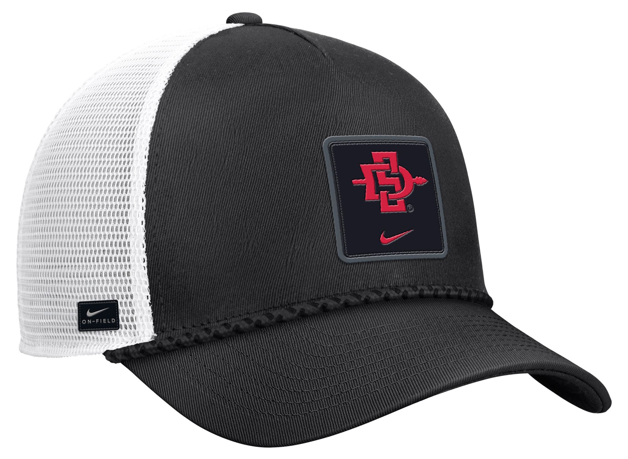 Nike Adult San Diego State Aztecs Black Gameday Adjustable Trucker Hat